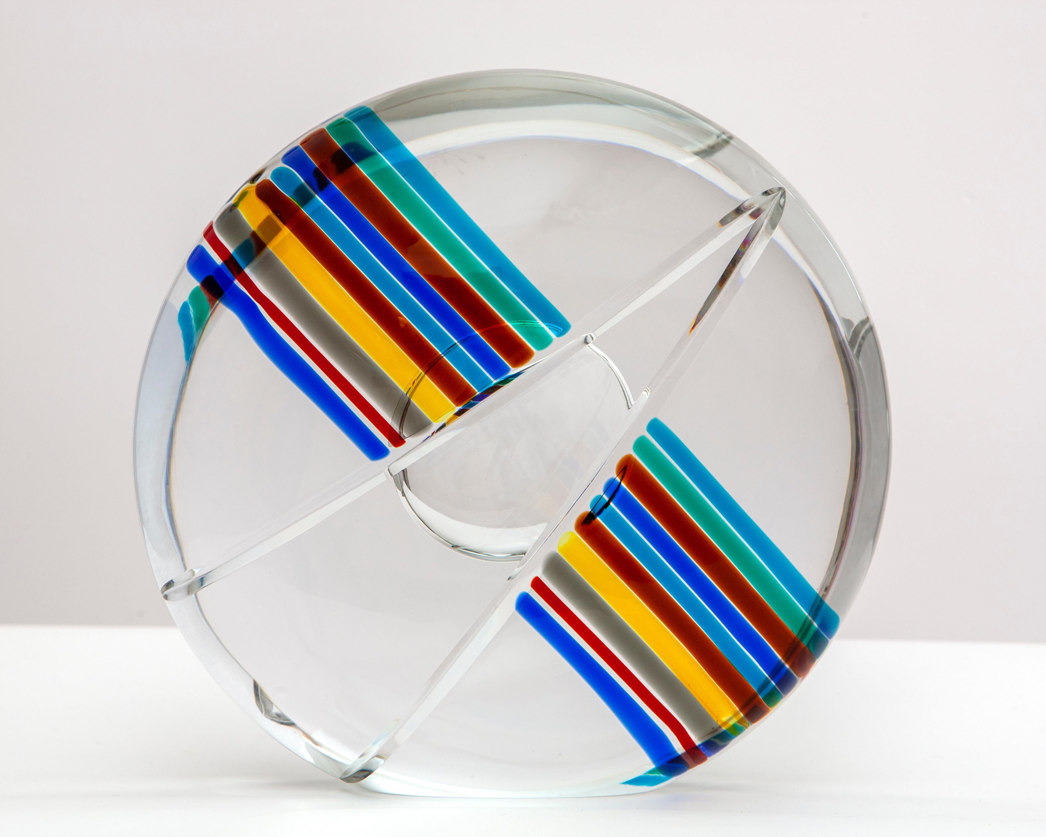 Livio Seguso (1930) 
Sphère

Sculpture en verre
Studio Seguso Arte Vetro, Murano
Diamètre 23 cm - épaisseur 10 cm
Poids : 8.3 kg
Période de réalisation : années 1980
Inscription 