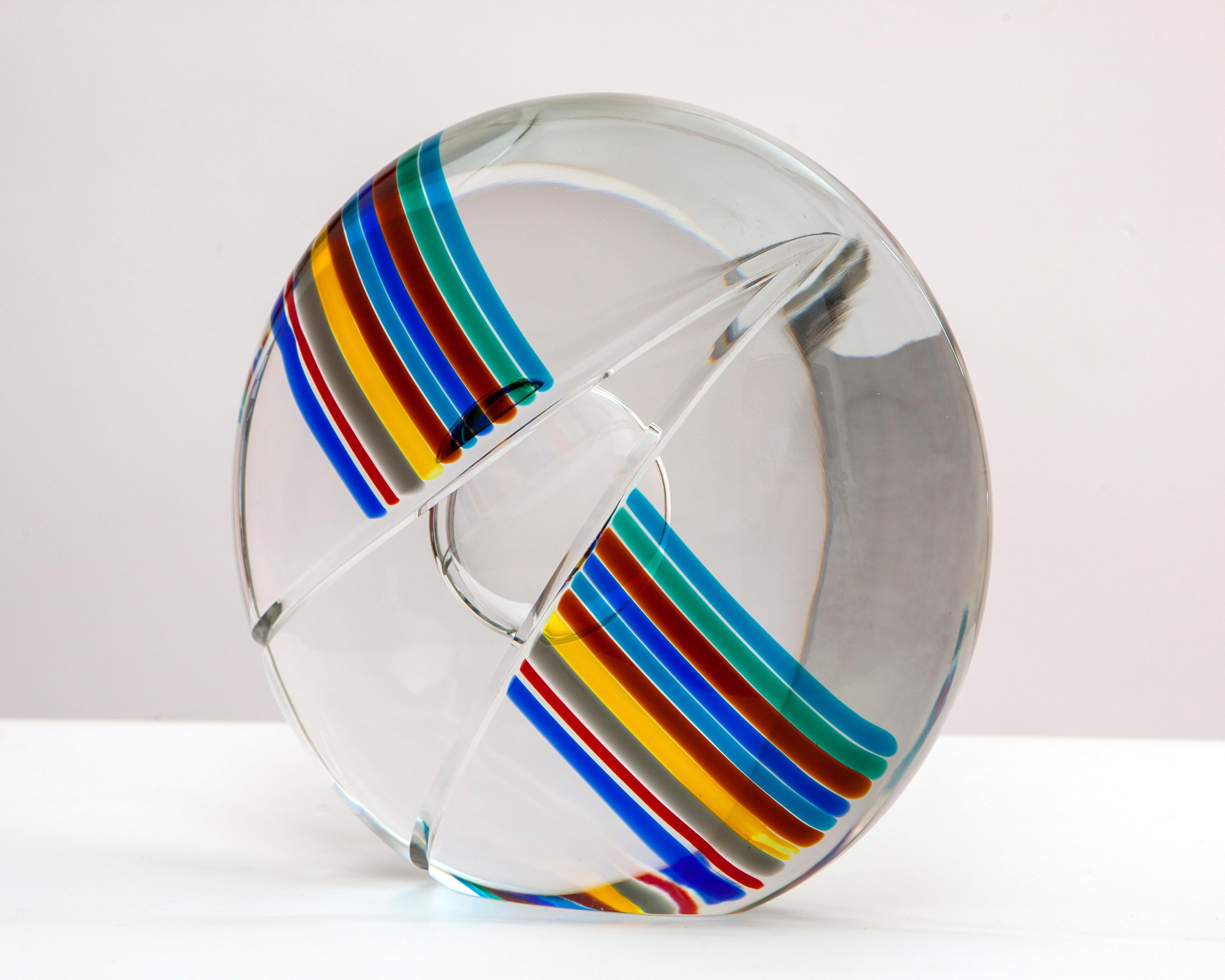 Livio Seguso, Sphère, sculpture en verre, Studio Seguso Arte Vetro, c. 1980 Bon état - En vente à Como, CO