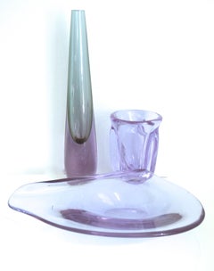 Livio Seguso Sommerso Elliptical Glass Sculpture with Label, Mid-1970s