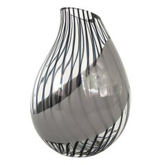 Livio Seguso Striped Murano Art Glass Vase