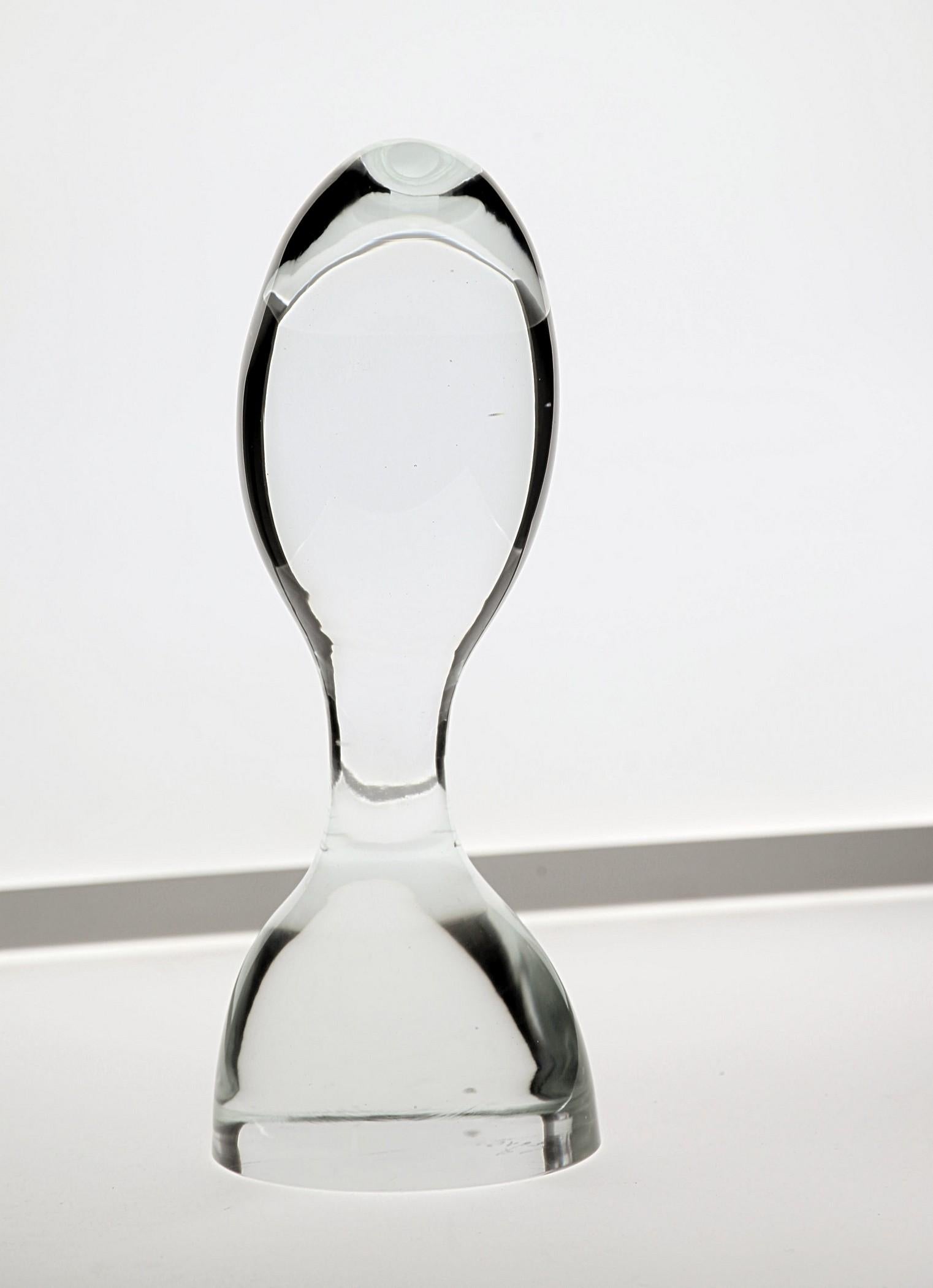 Livio Seguso:: sculpture de buste visionnaire et abstraite:: verre clair:: signé en vente 4