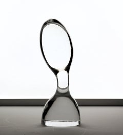 Livio Seguso, Escultura visionaria de busto abstracto temprano, cristal transparente, firmada