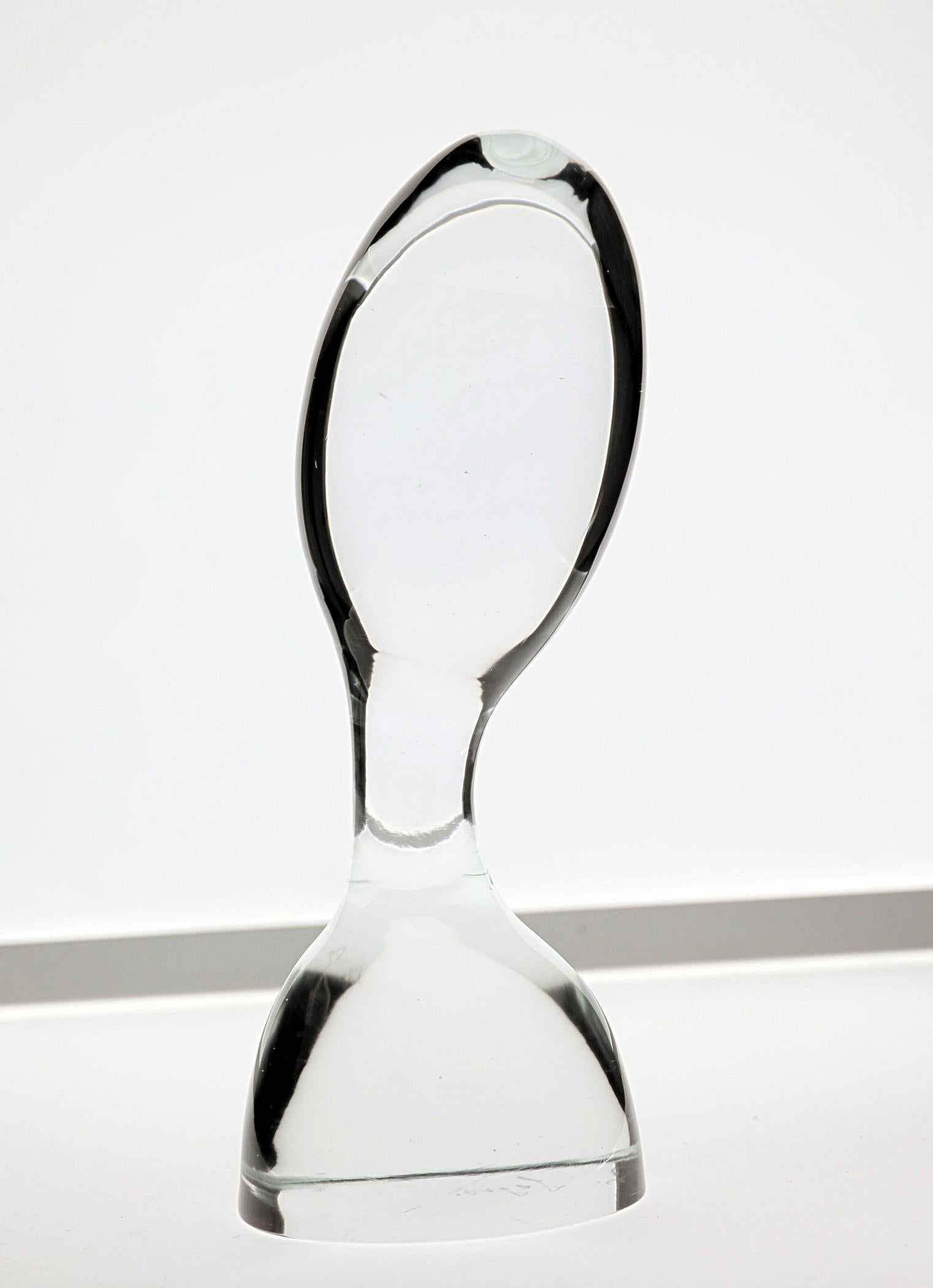 Moderno Livio Seguso, Scultura di busto astratto visionario, vetro trasparente, firmata in vendita