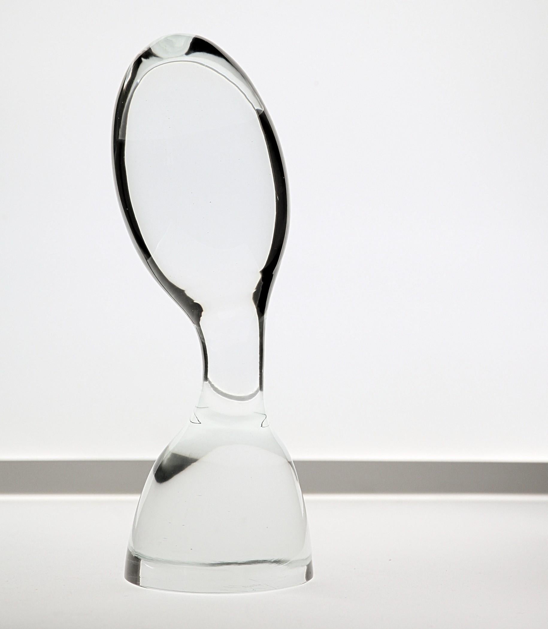 Livio Seguso:: sculpture de buste visionnaire et abstraite:: verre clair:: signé en vente 1