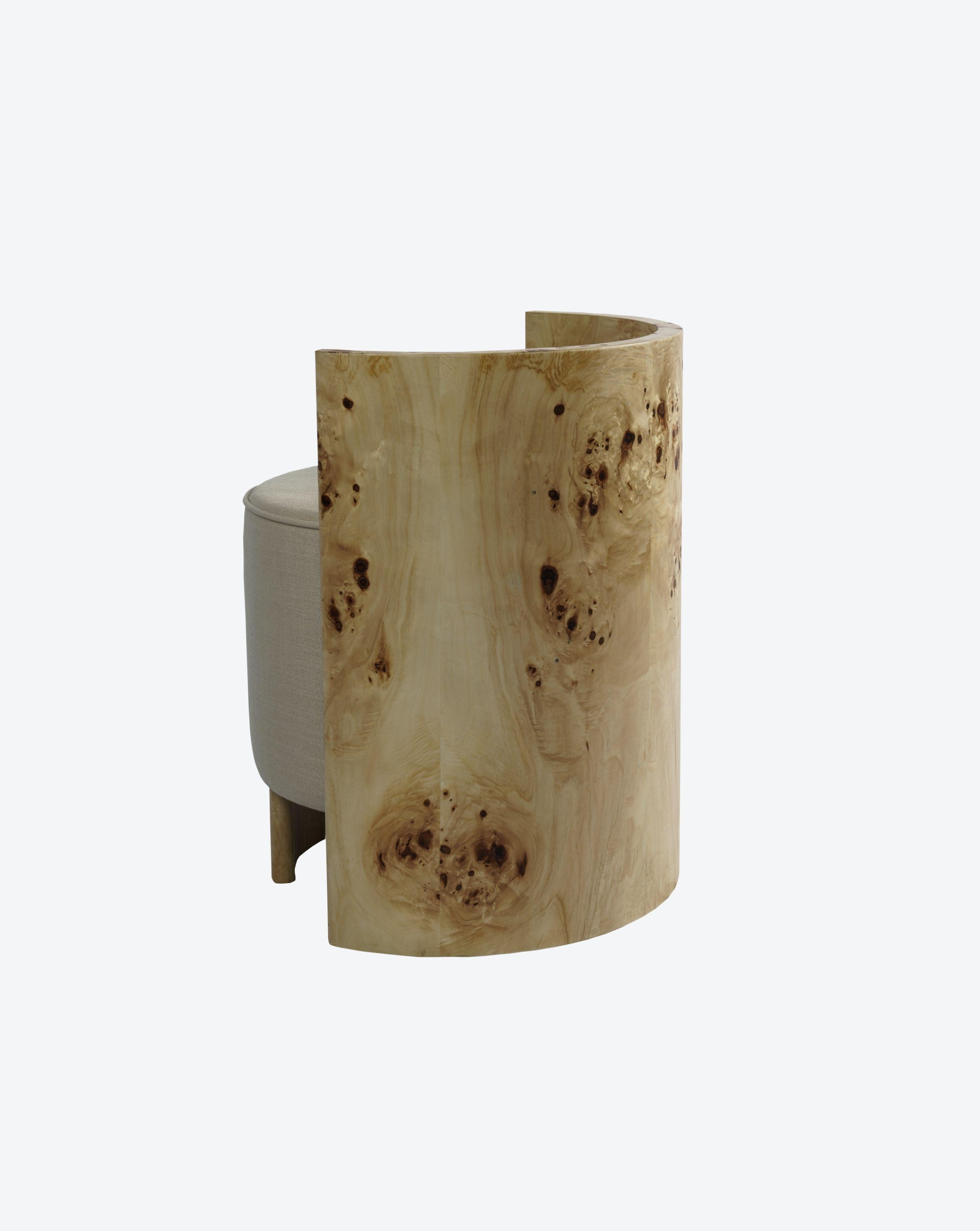 Veneer Livon Occasional Burl Chair For Sale