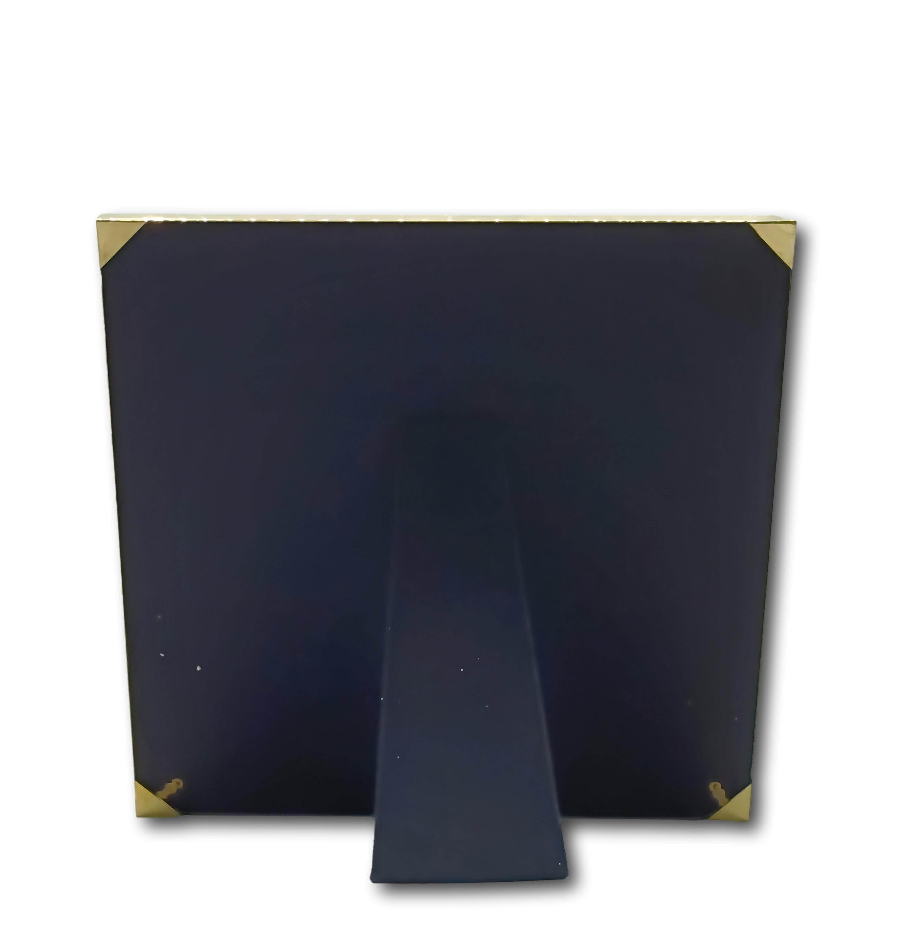 Liwans Roma Brass and Lacquer Photo Frame, Italy 1970s In Good Condition In Naples, IT