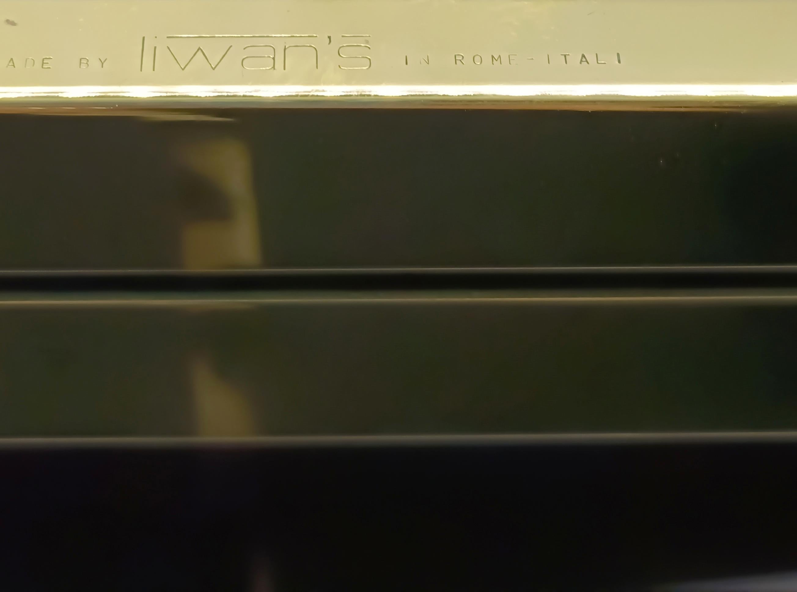 Liwans Roma Brass and Lacquer Photo Frame, Italy 1970s 1