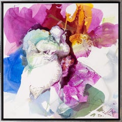 "Bougainvillea 7" Vivid Abstract Painting with Water-like Fluidity