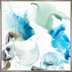 "Crocus 5" Quadro astratto contemporaneo in tecnica mista su tela con cornice