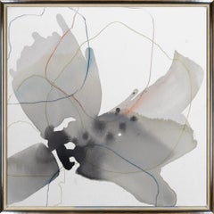 "Lily 2" Contemporary Abstract Mixed Media on Canvas with Frame