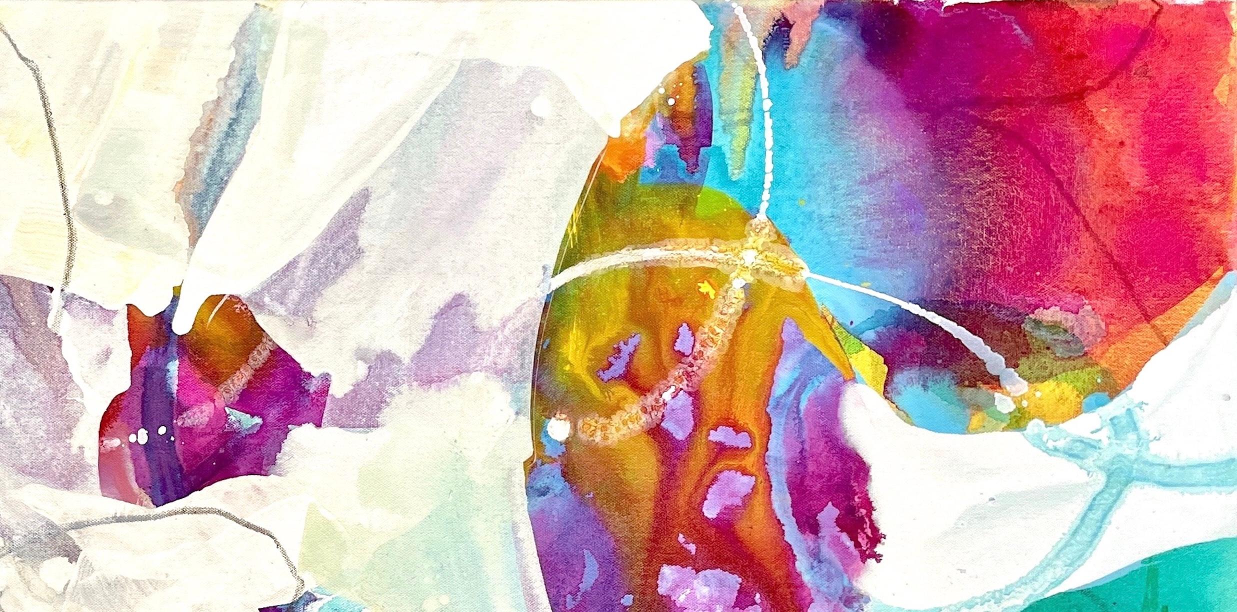 Frühlingsblumenblätter 2 (Abstrakt), Painting, von Liz Barber