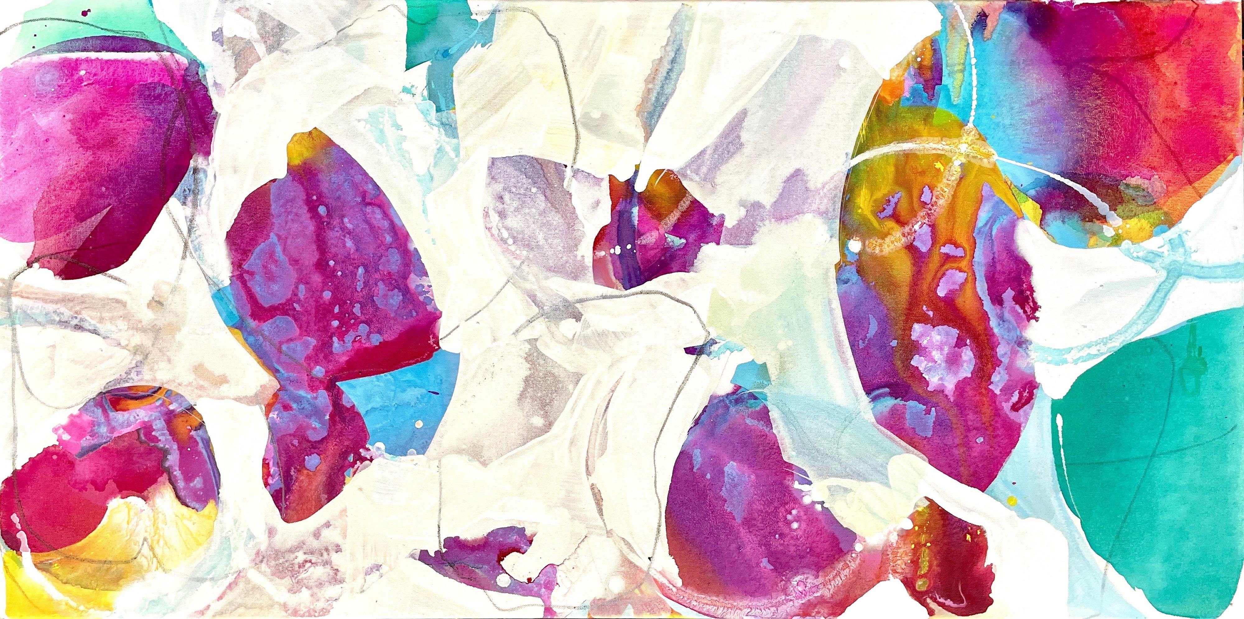 Liz Barber Abstract Painting – Frühlingsblumenblätter 2