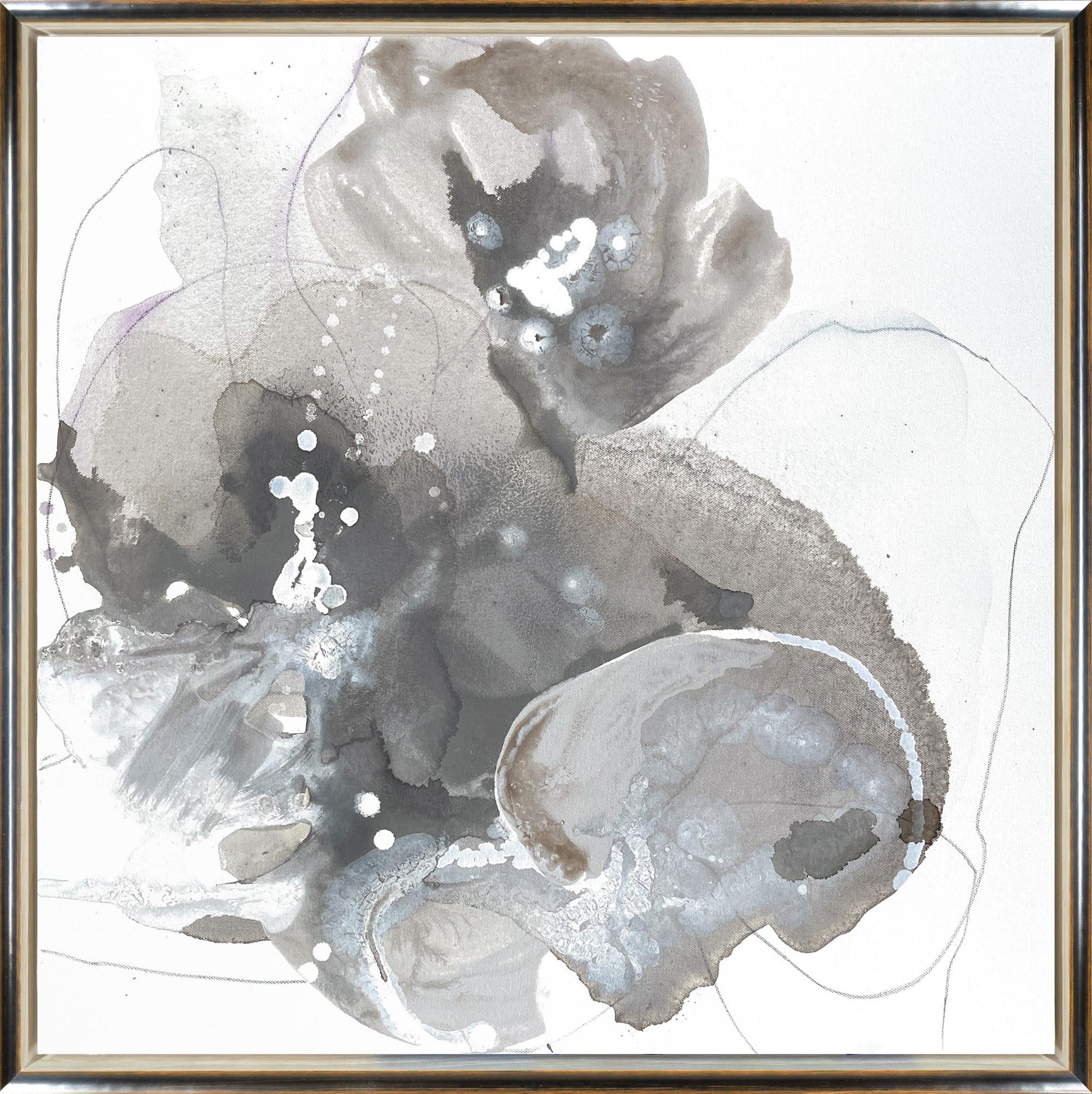 "Wasserblüte 3" Contemporary Abstract Mixed Media auf Leinwand – Mixed Media Art von Liz Barber