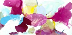 Azalea Light, gran cuadro abstracto sobre lienzo, texturizado con colores vivos