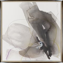 "Lily 1" Media mista astratta contemporanea su tela con cornice