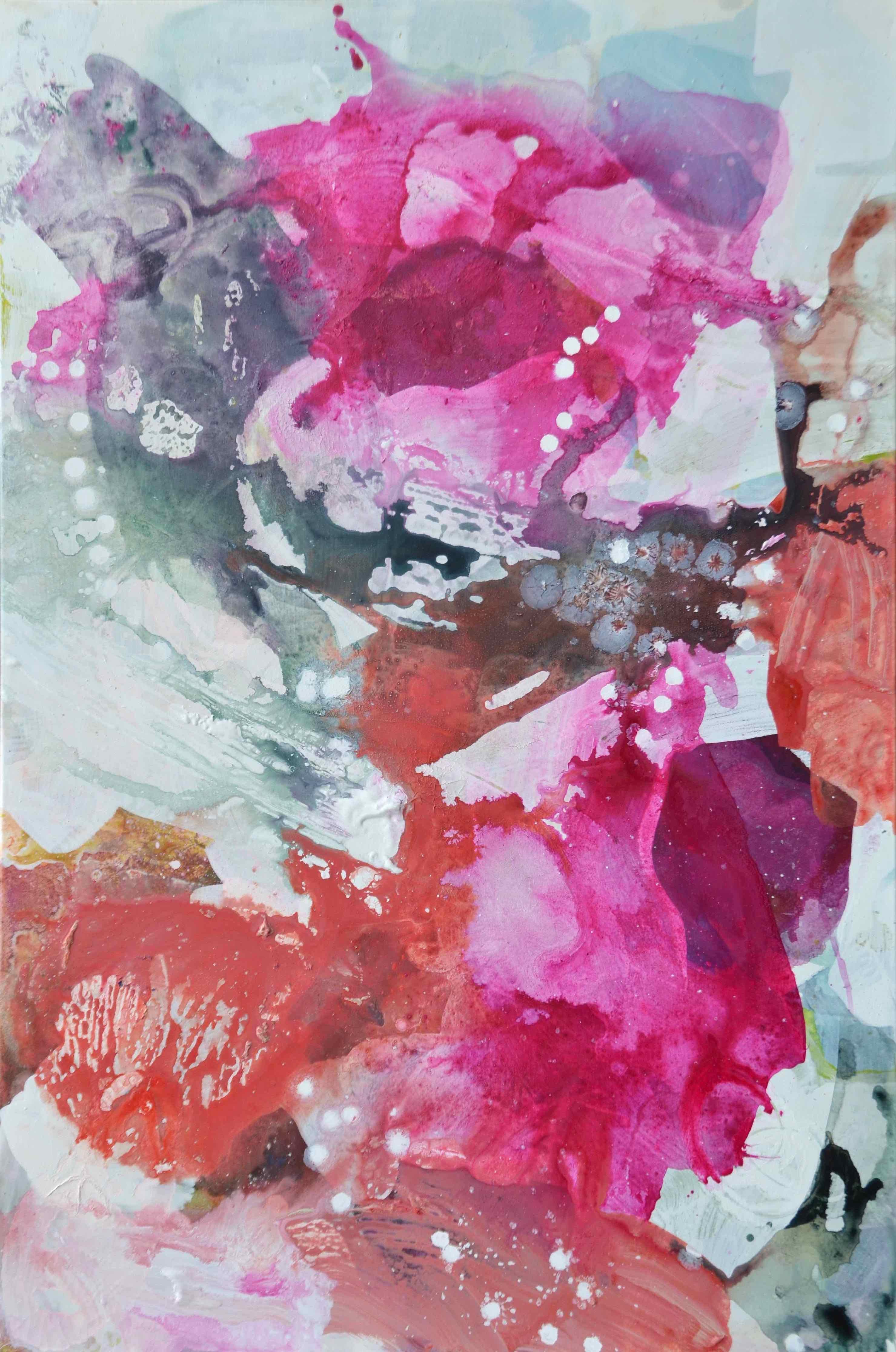 Liz Barber Abstract Painting - Peonies 5