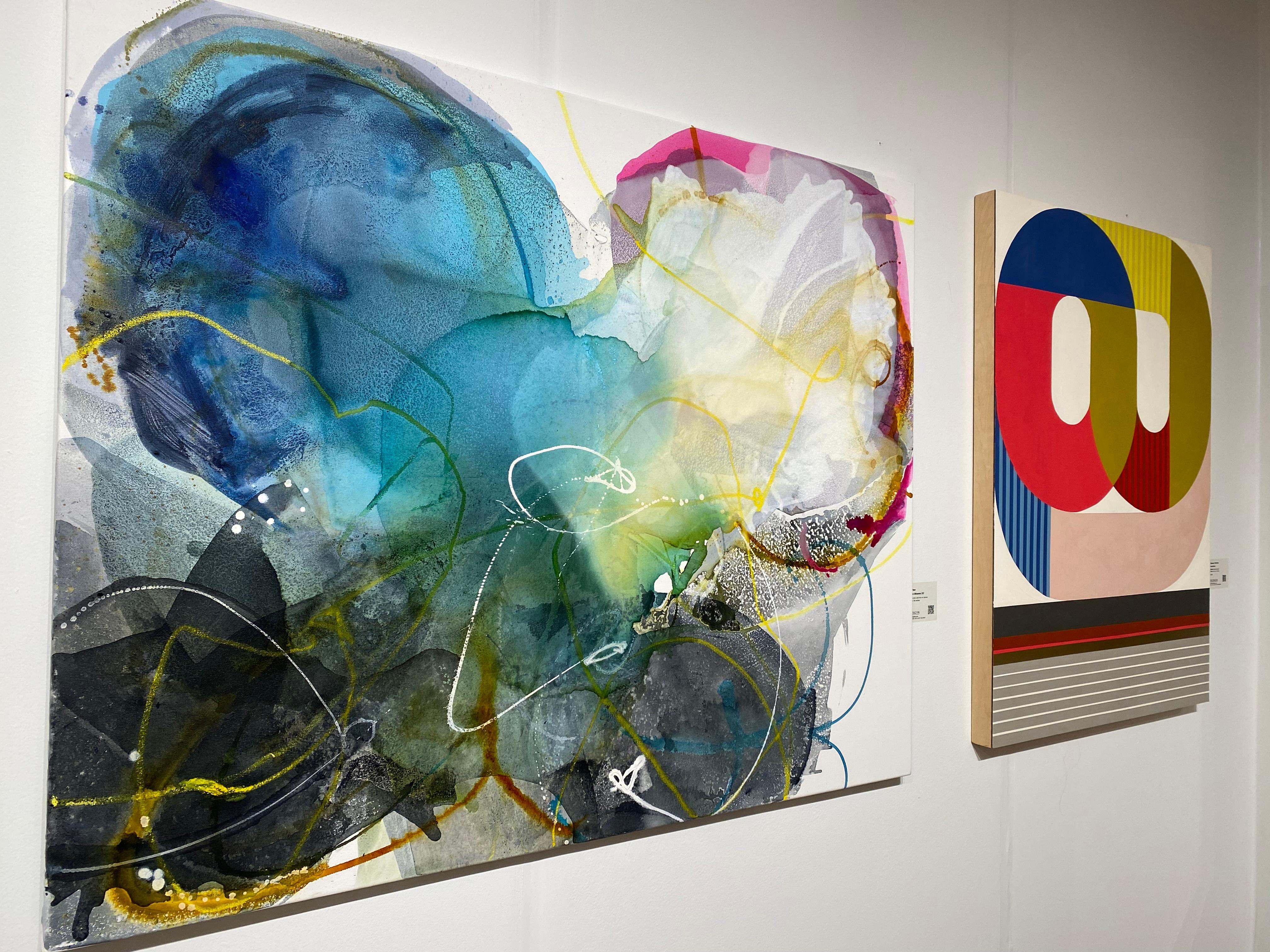 Shadow Blooms 3, large abstract painting on canvas, textured with bright colors For Sale 5