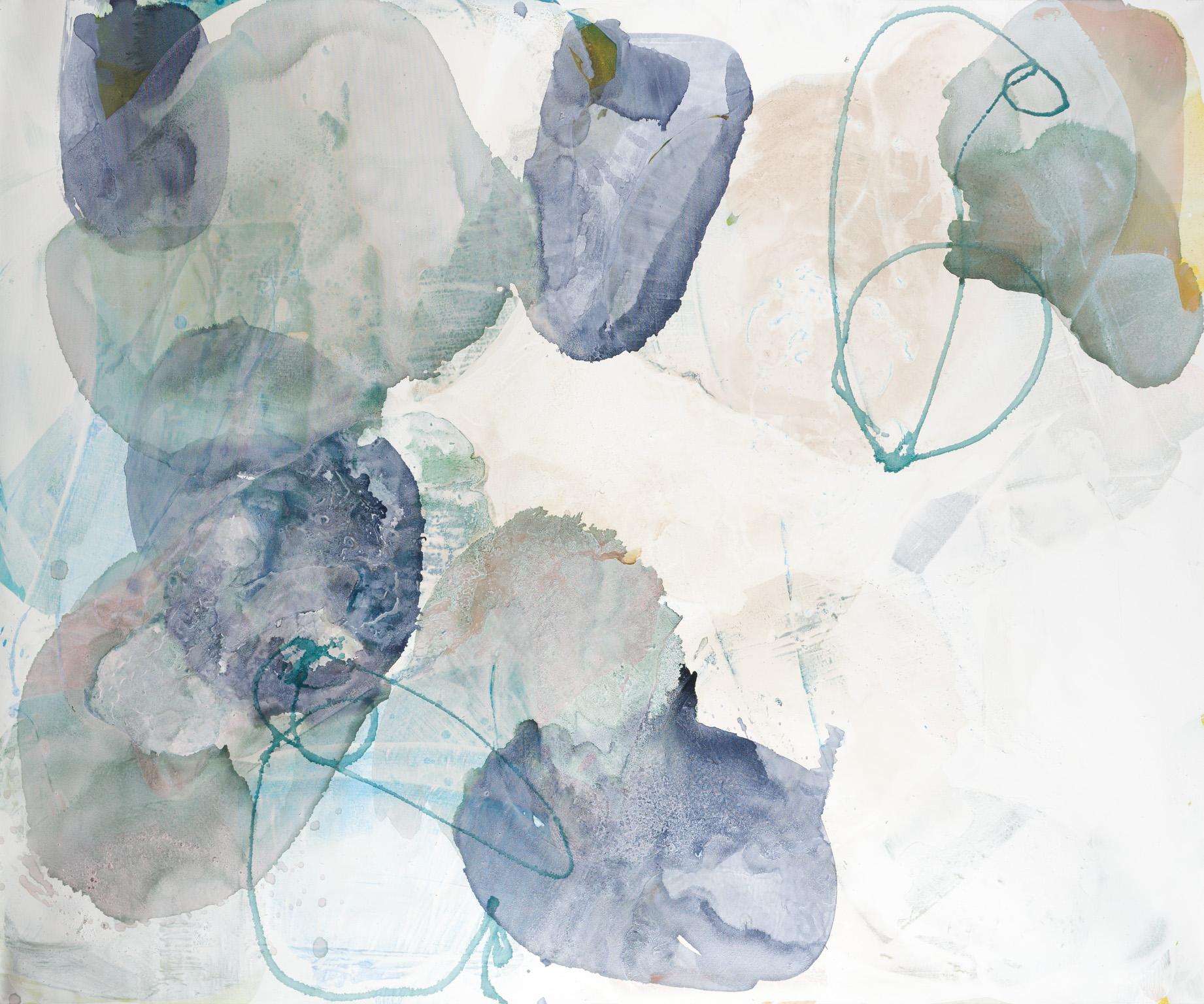 Water Petals 10 - Abstract Mixed Media Art by Liz Barber Leventhal