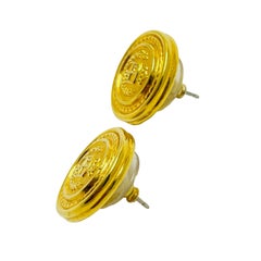 LIZ CLAIBORNE signed gold designer pierced earrings