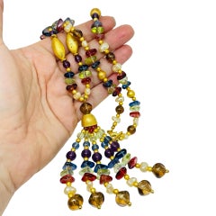 LIZ CLAIBORNE Vintage Gold Ton bunt faux Edelsteine Designer Perlenkette