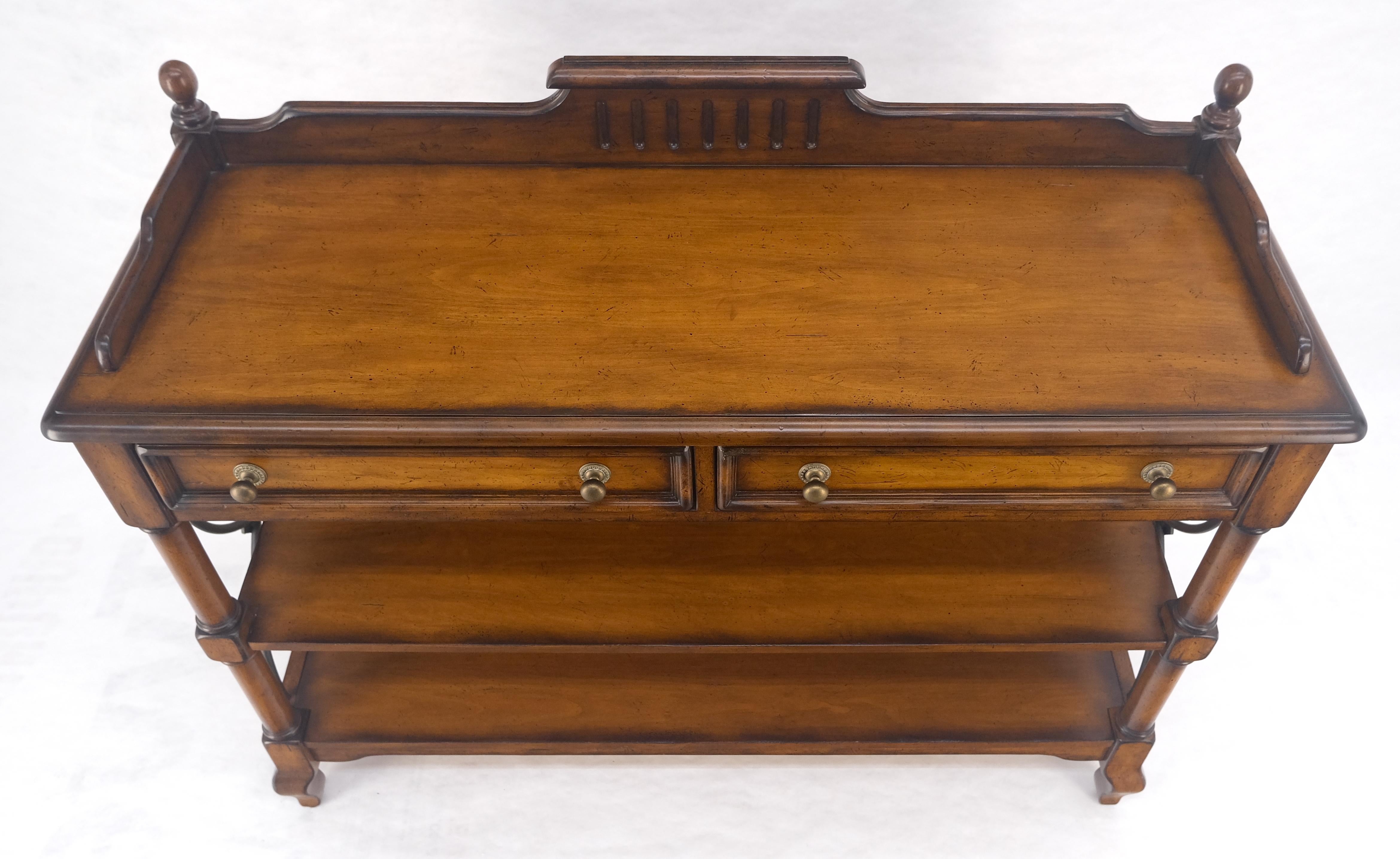 XX secolo Liz Coloni spagnola 2 cassetti 3 livelli credenza in legno di frutta server MINT in vendita