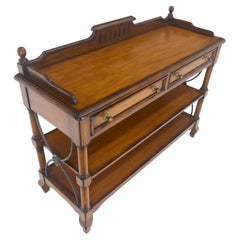 Liz Clairborne Spanish Colonial 2 Drawers 3 Tier Fruitwood Sideboard Server MINT