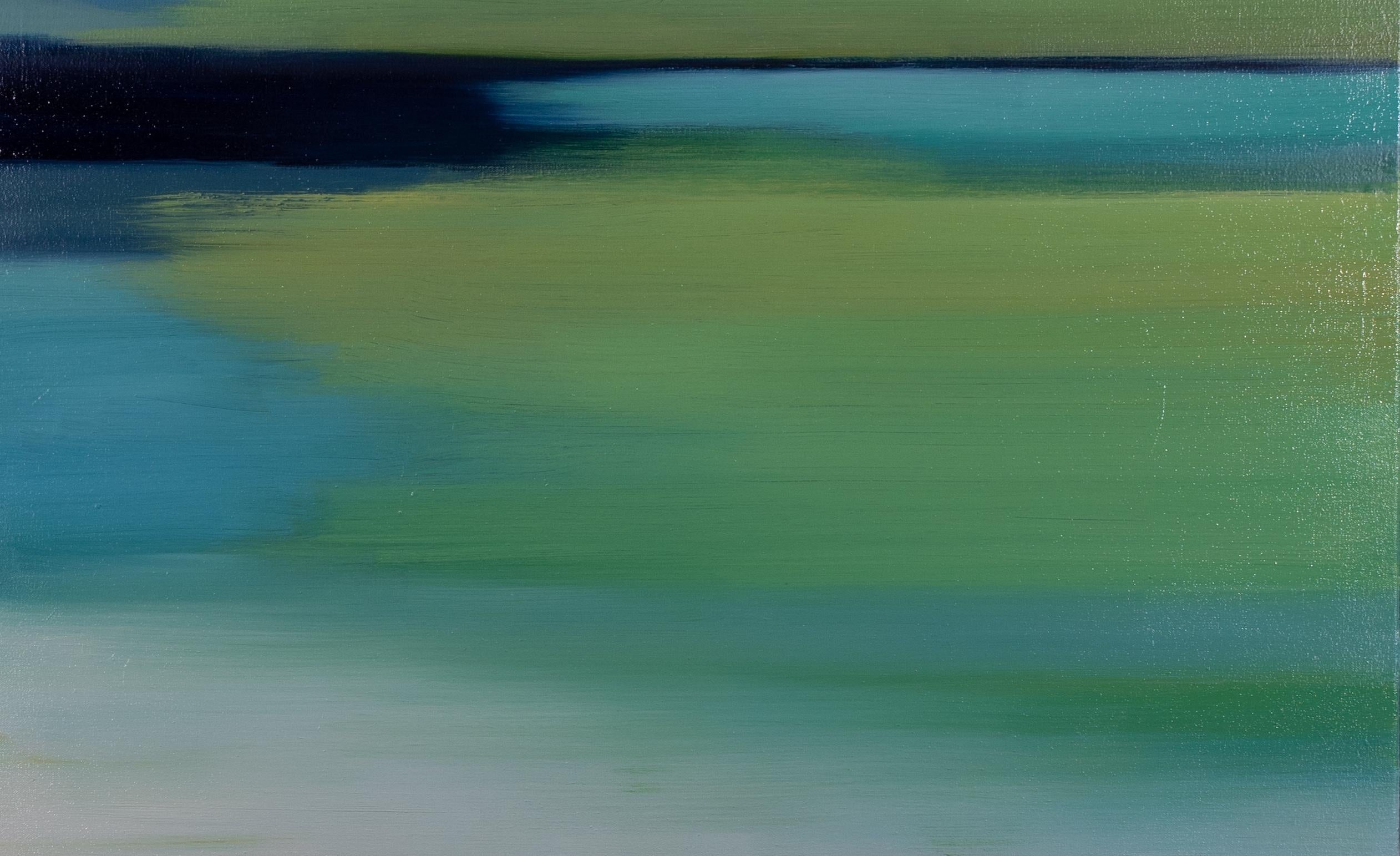 vert printemps et bleu I - Painting de Liz Dexheimer