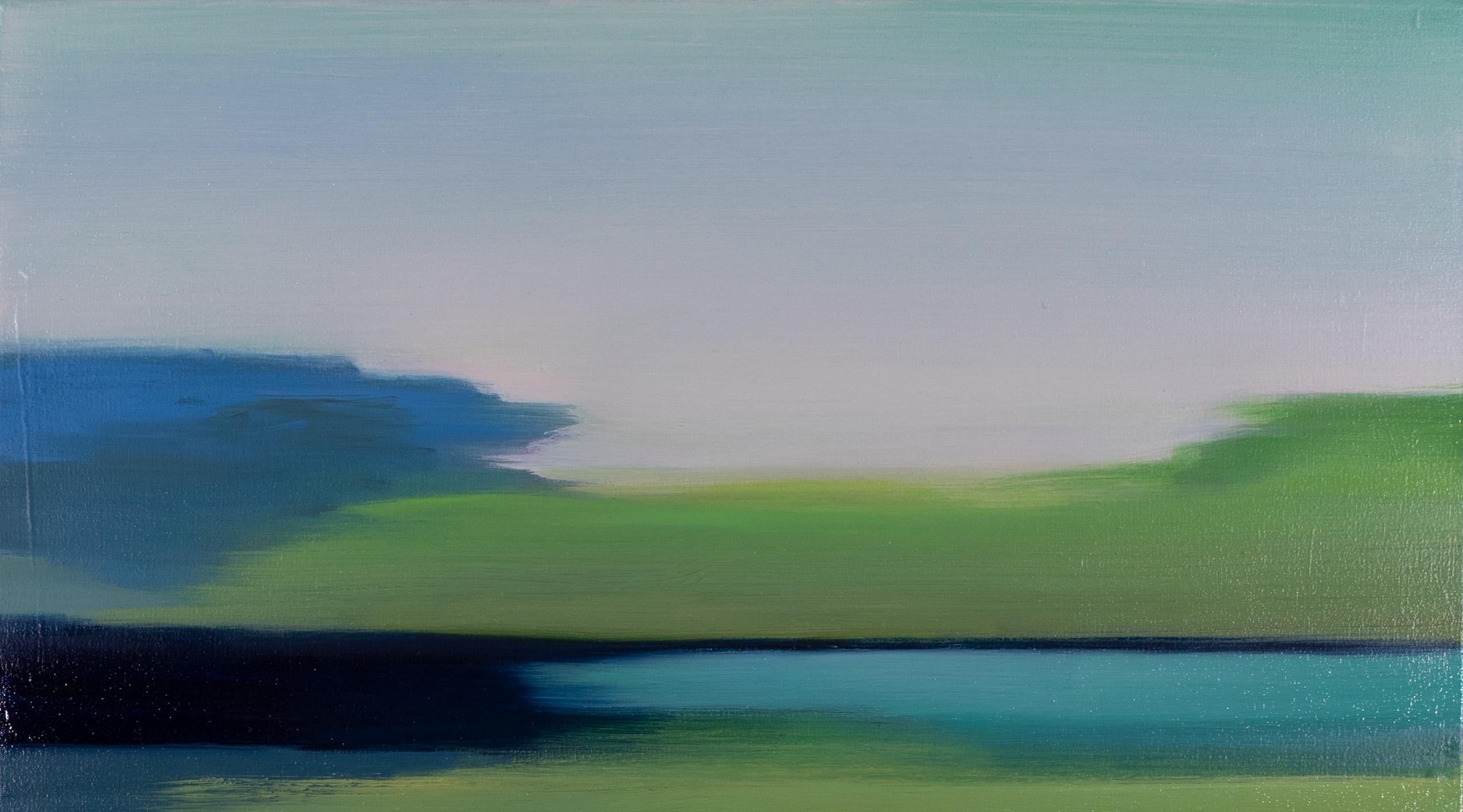 vert printemps et bleu I - Contemporain Painting par Liz Dexheimer