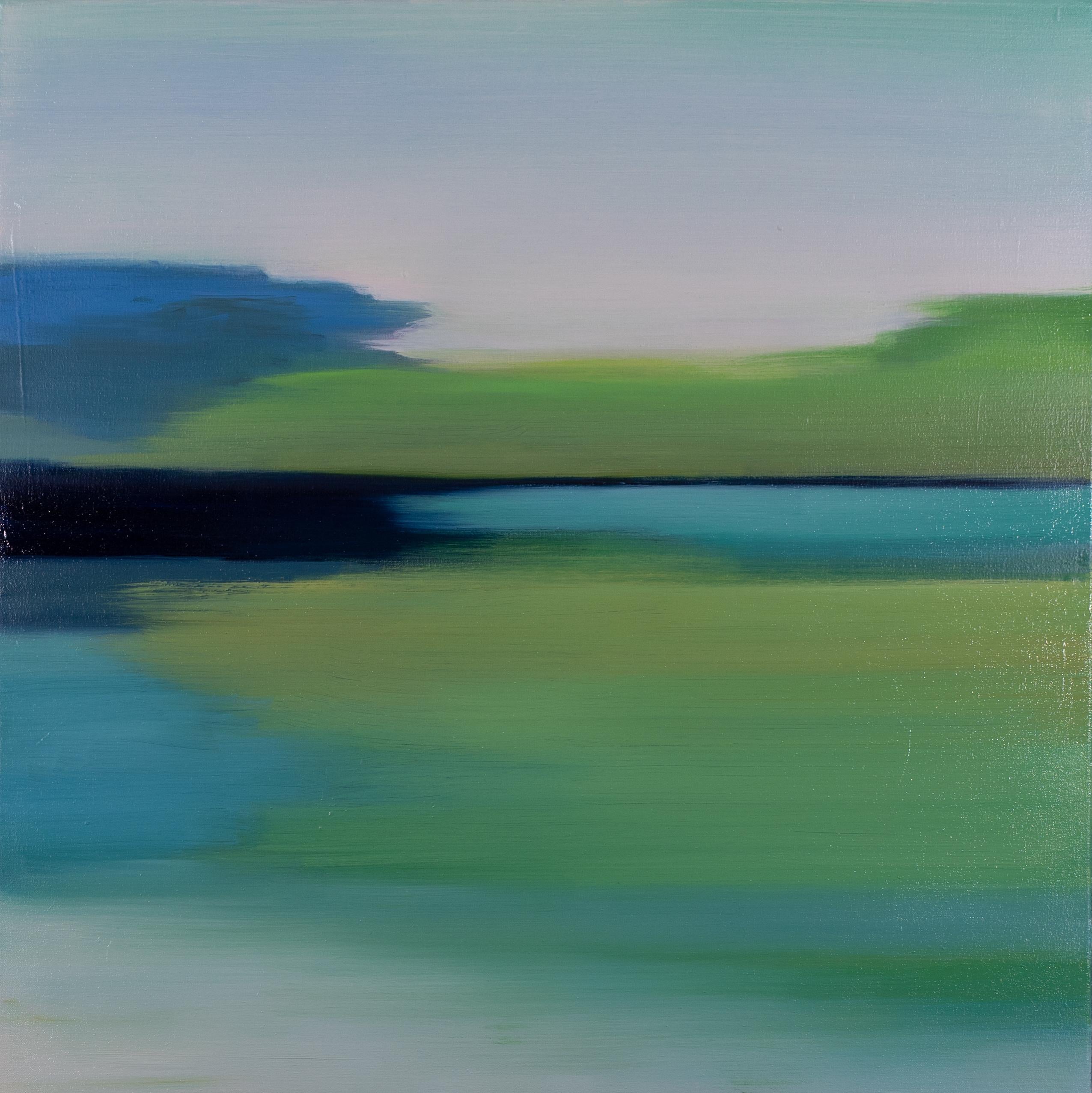 Landscape Painting Liz Dexheimer - vert printemps et bleu I