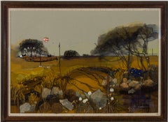 Liz Duncan - Encadré 20ème siècle technique mixte, coucher de soleil d'automne