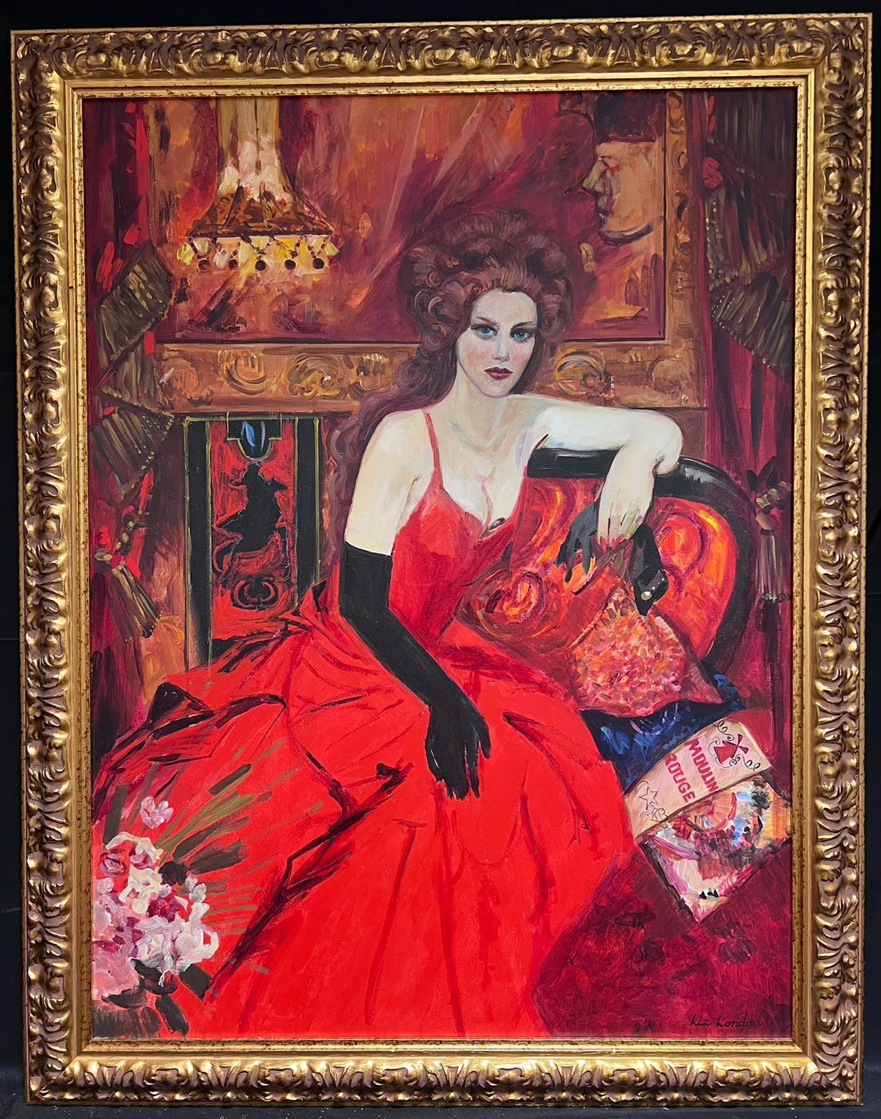 Großes britisches Porträtgemälde Nicole Kidman Moulin Rouge Royal Academy, Ausstellungsausstellung – Painting von Liz London