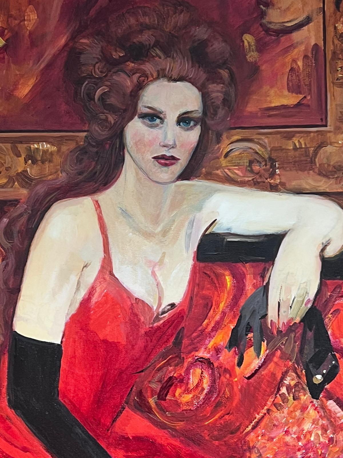 Huge British Portrait Painting Nicole Kidman Moulin Rouge Royal Academy Exhibit For Sale 4