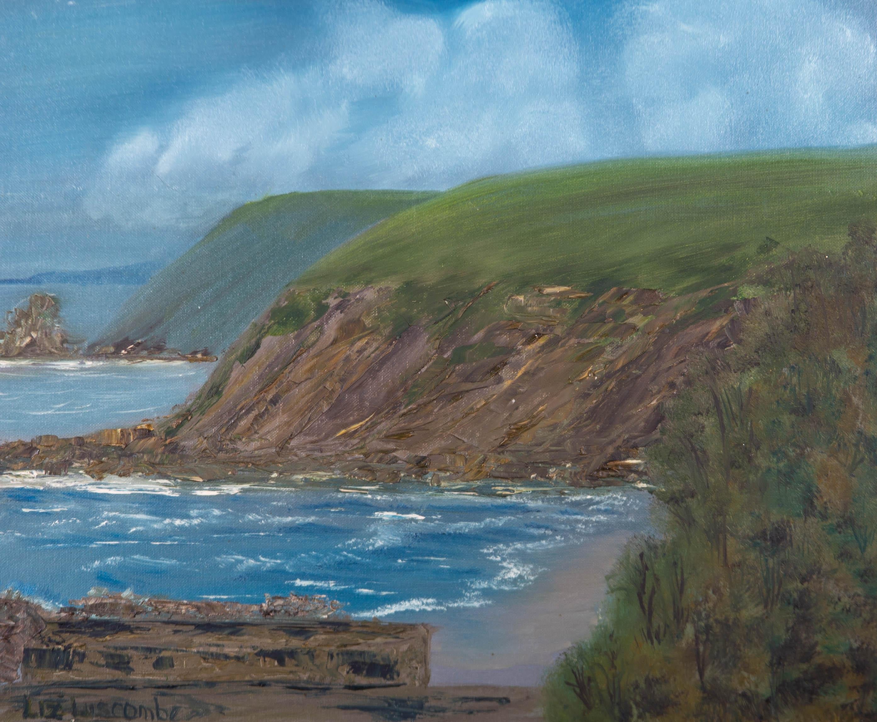 Liz Luscombe - 20th Century Oil, Sea View with Cliffs 2