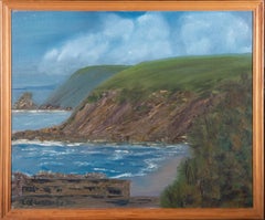 Liz Luscombe - 20th Century Oil, Sea View with Cliffs
