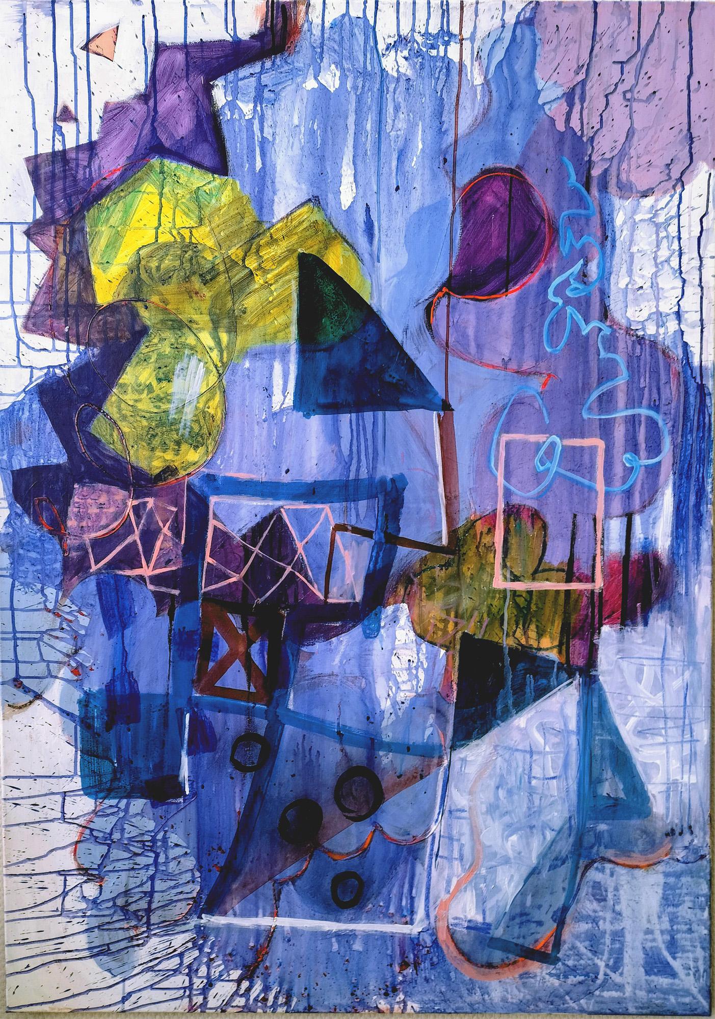 Liz Magno Abstract Painting - Am I Blue