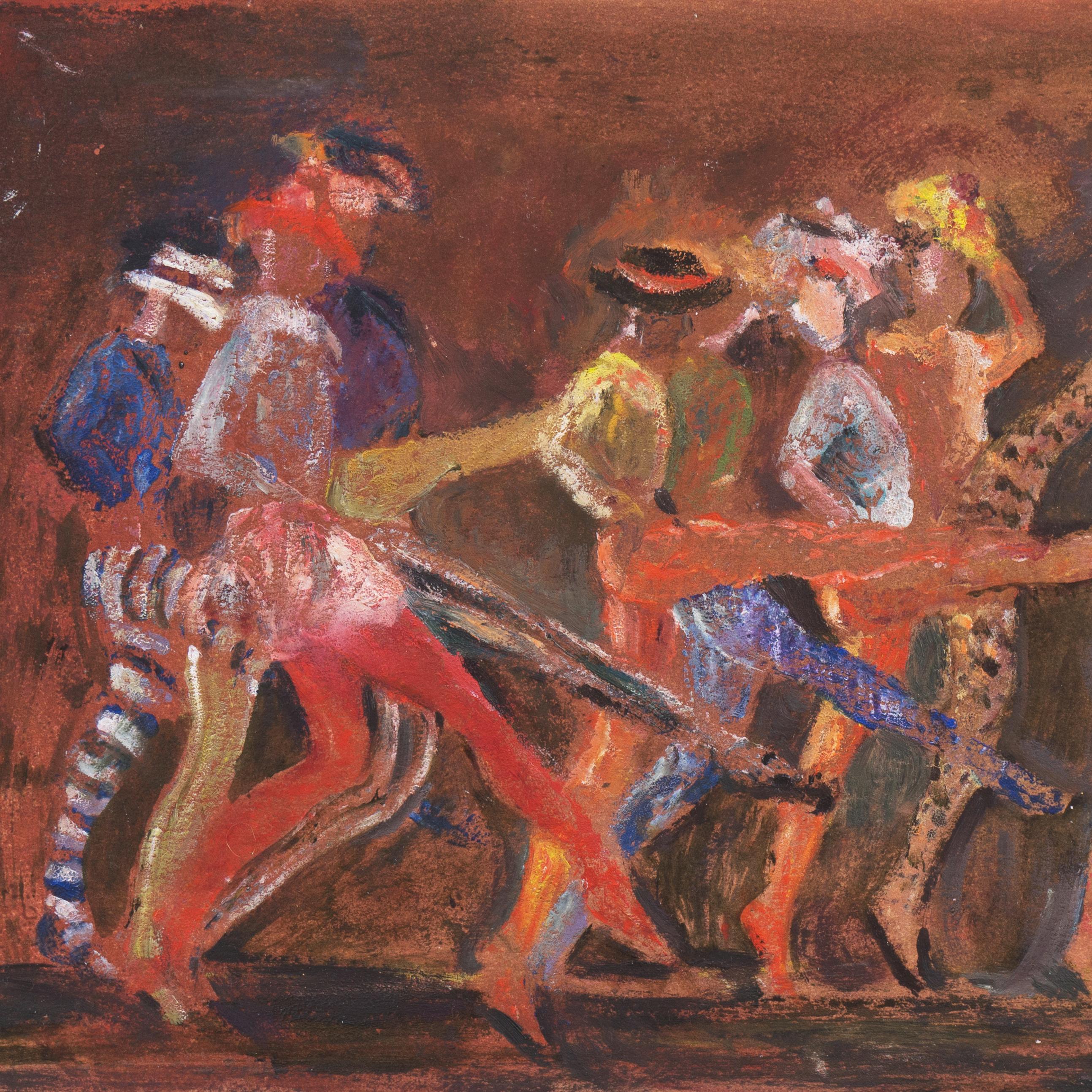 'Commedia Dell'arte Dancers', Bay Area Modernist Figural, SFMOMA, Oakland Museum For Sale 1