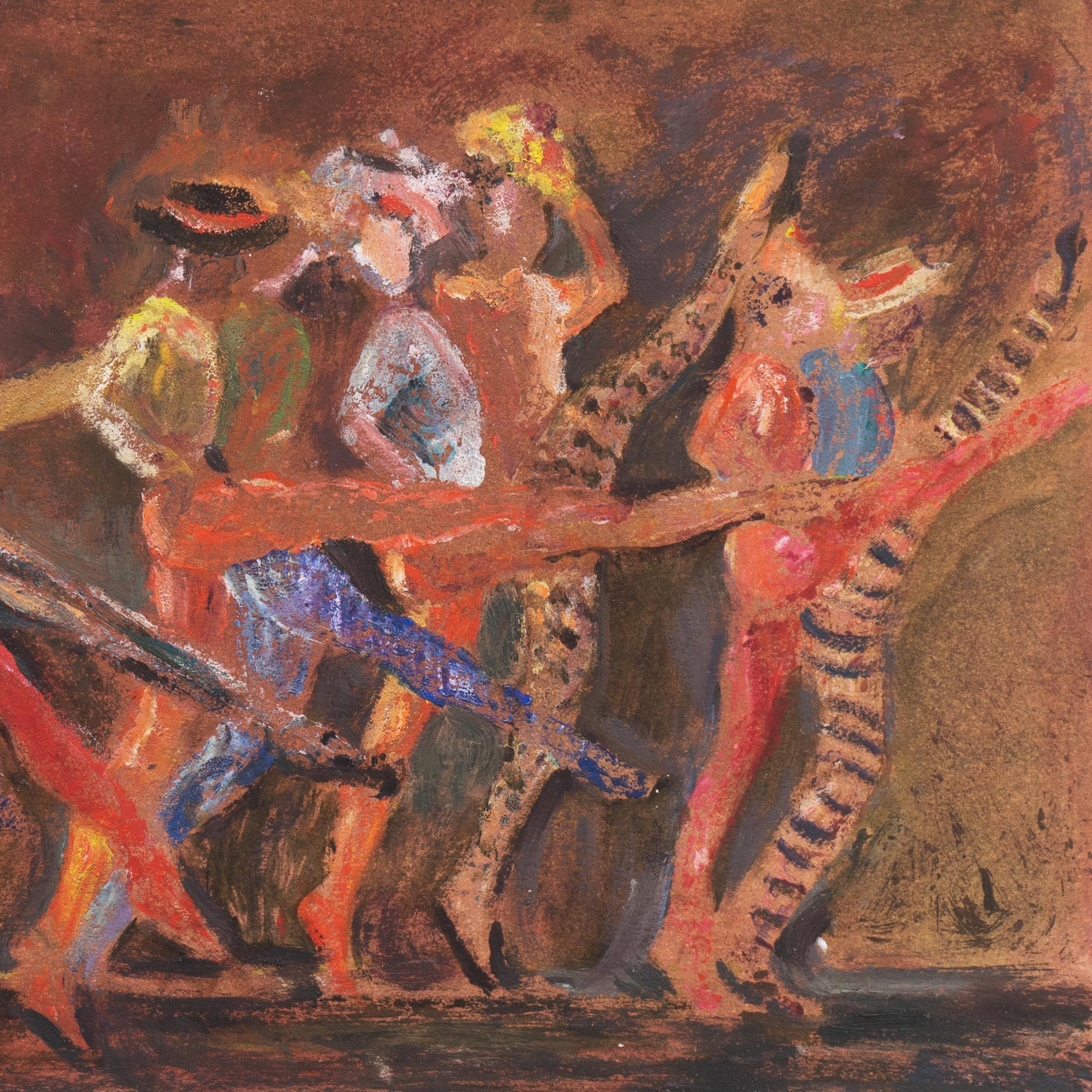 'Commedia Dell'arte Dancers', Bay Area Modernist Figural, SFMOMA, Oakland Museum For Sale 2