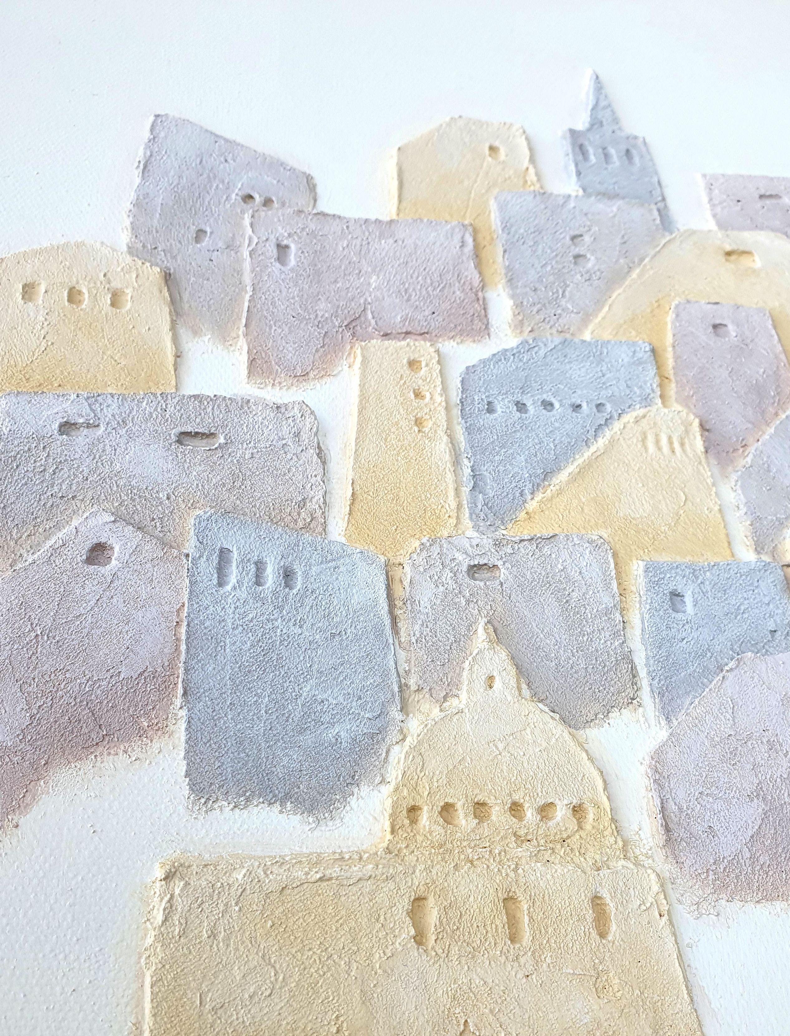 Lost In Valletta n°2, supports mixtes sur toile - Abstrait Mixed Media Art par Liz McDonough