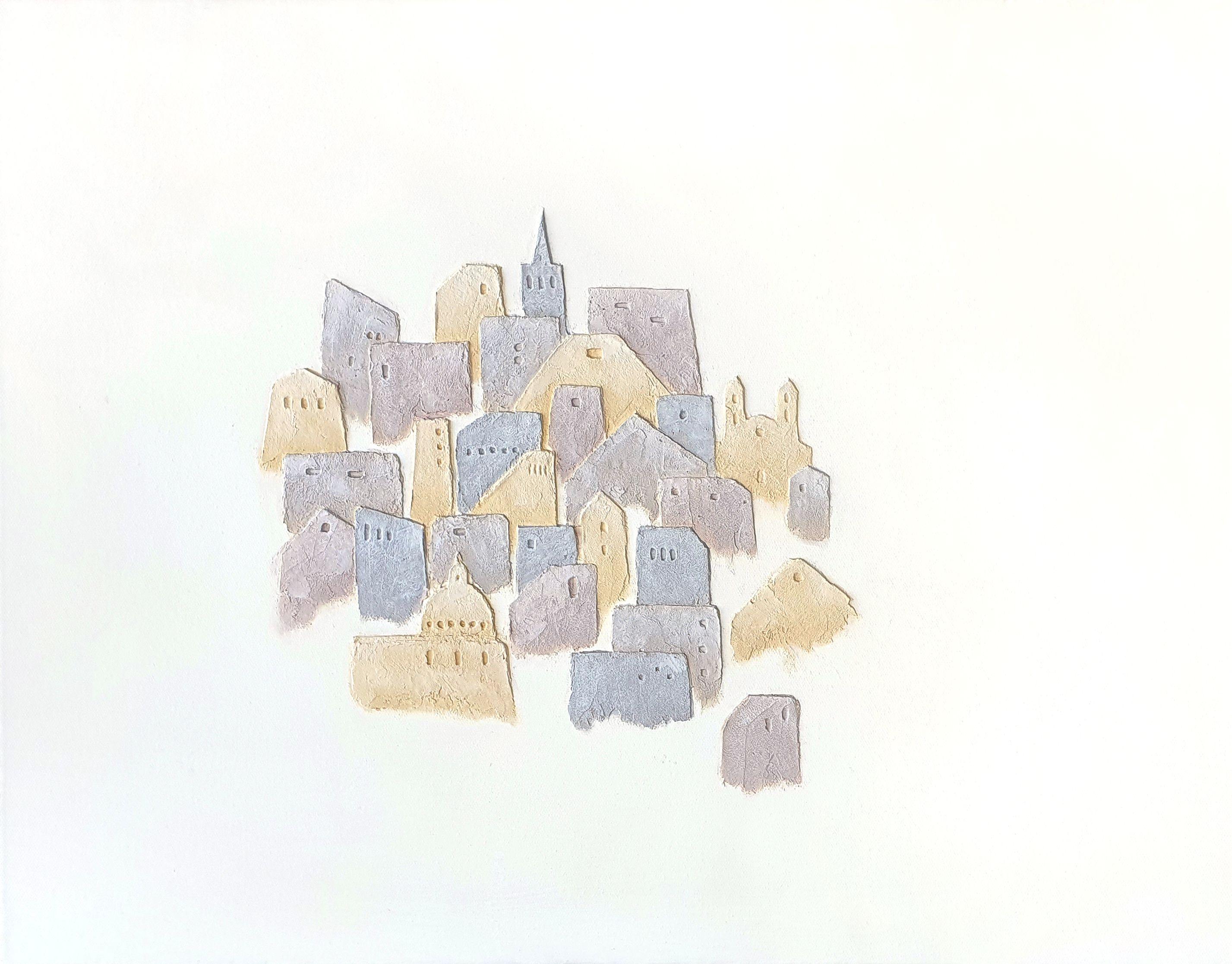 Lost In Valletta n°2, supports mixtes sur toile - Mixed Media Art de Liz McDonough