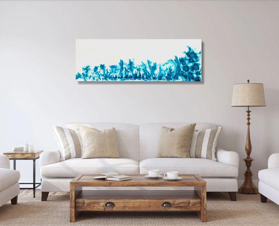 Portal of Aligned Manifestation, Painting, Acrylic on Canvas - Blue Abstract Painting by Liz McDonough