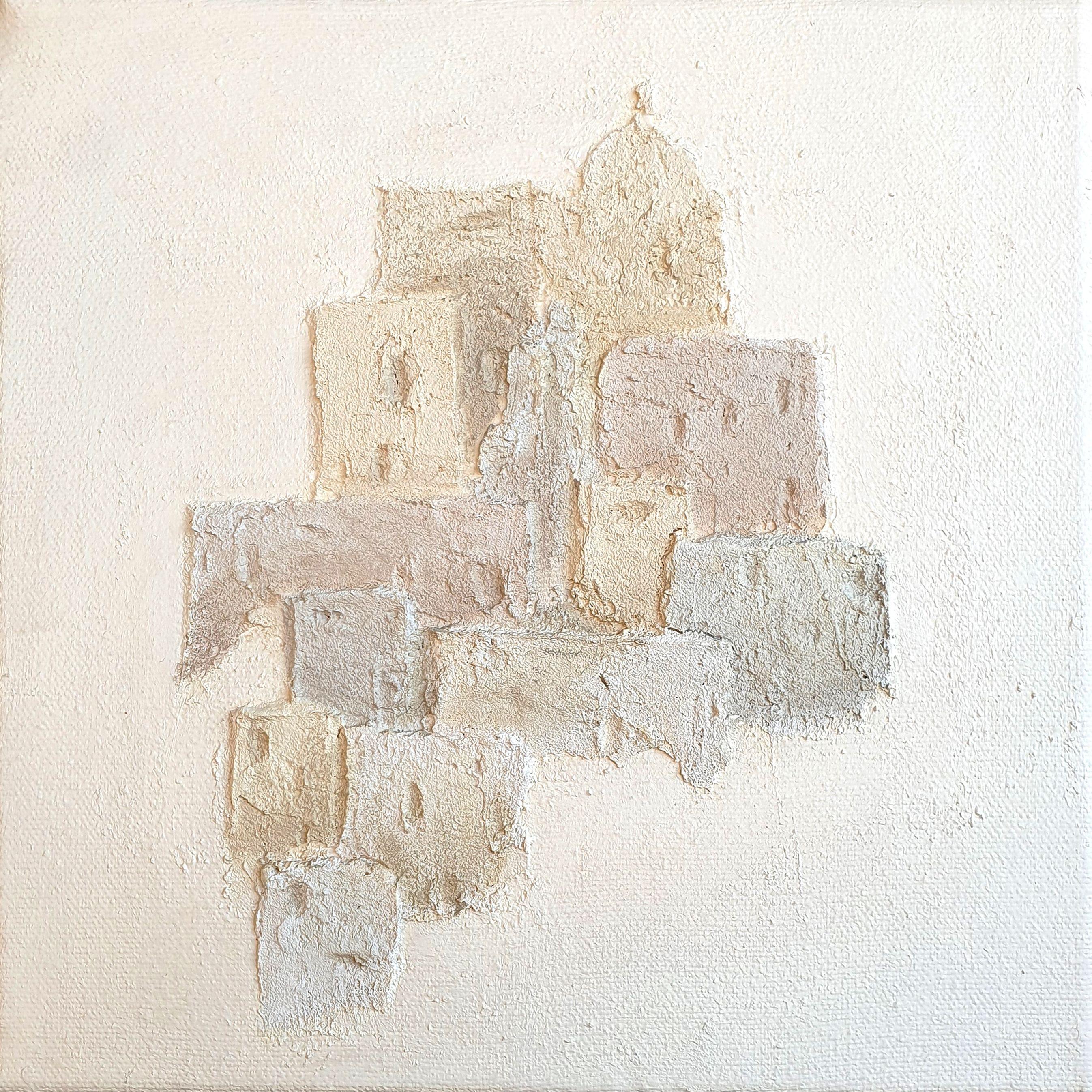 Abstract Painting di Liz McDonough - Strade rustiche Montefiascone 1, Pittura, Acrilico su tela