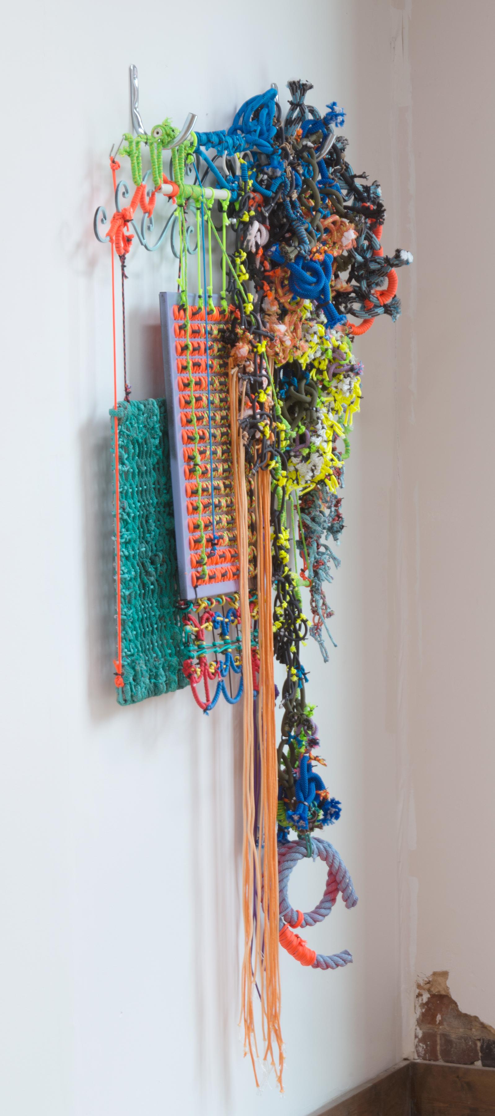 ARCHITECTURAL HYPERBOLE 03 - Sculptural Wall Hanging w/ Found & Repurposed Objec - Sculpture by Liz Miller