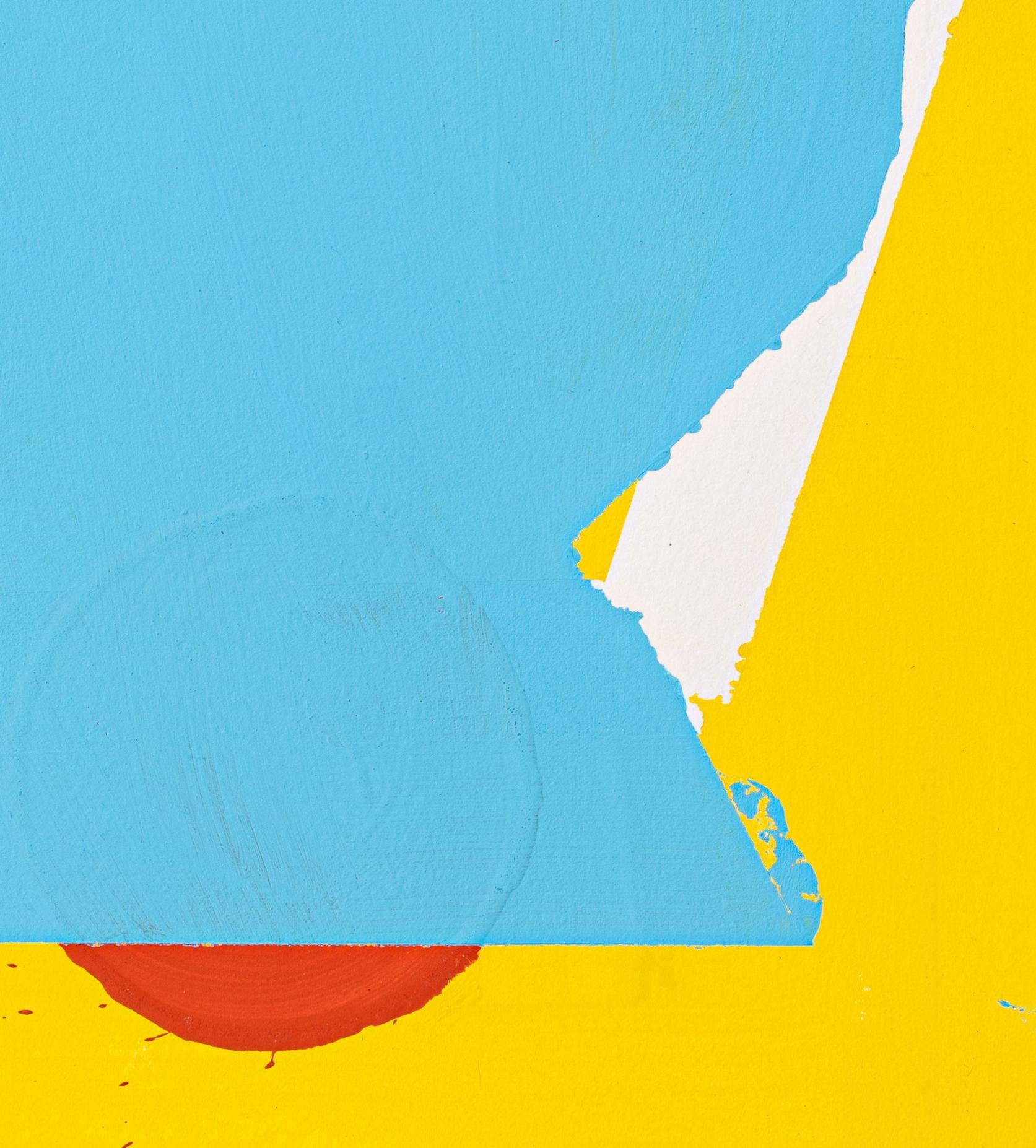 Maggiore (astratto, colori vivaci, giallo, blu, strati) - Painting di Liz Rundorff Smith