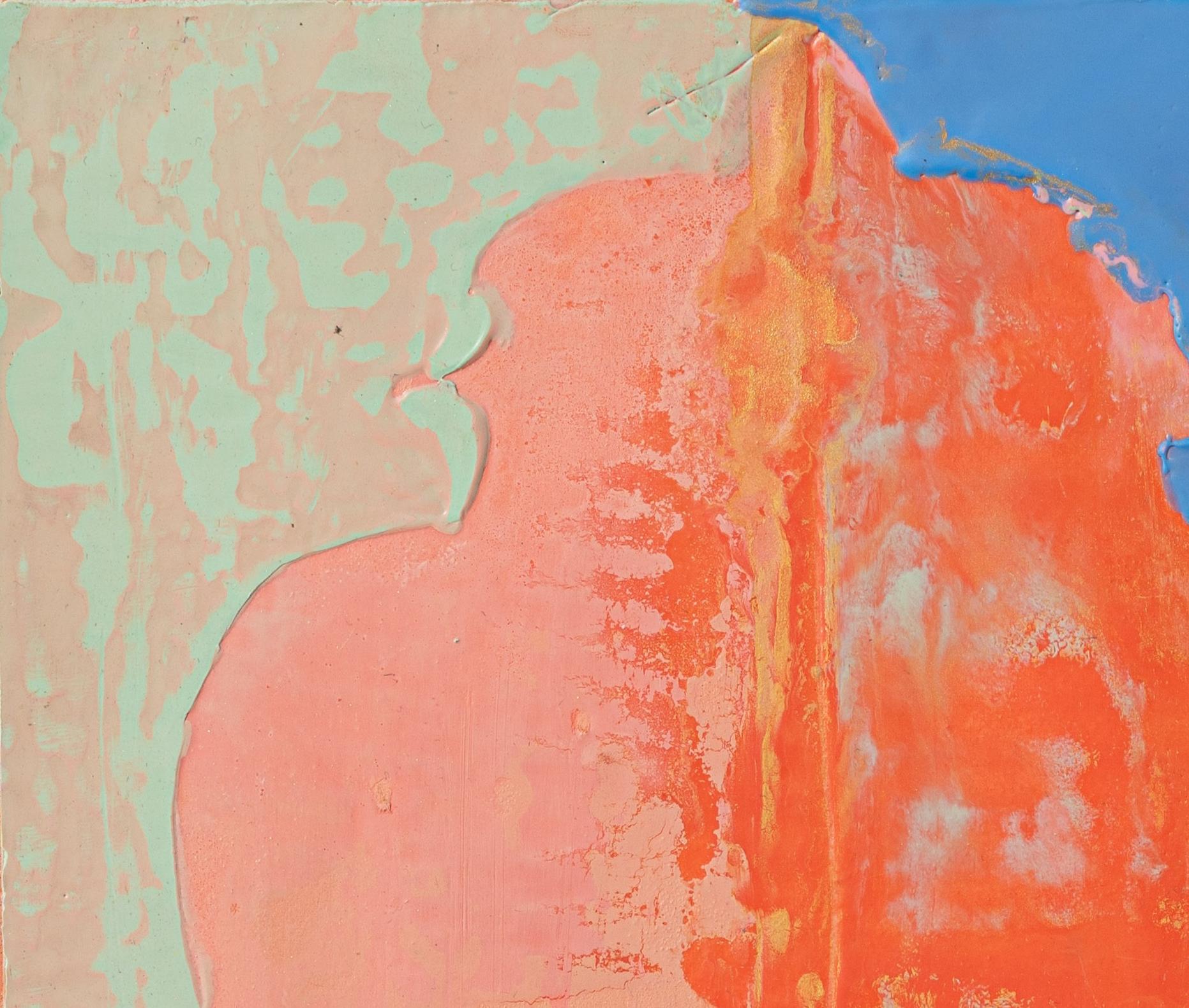 Reliquary (for Winnie) (abstract, bright colors, encaustic, vessel, layers) - Painting by Liz Rundorff Smith