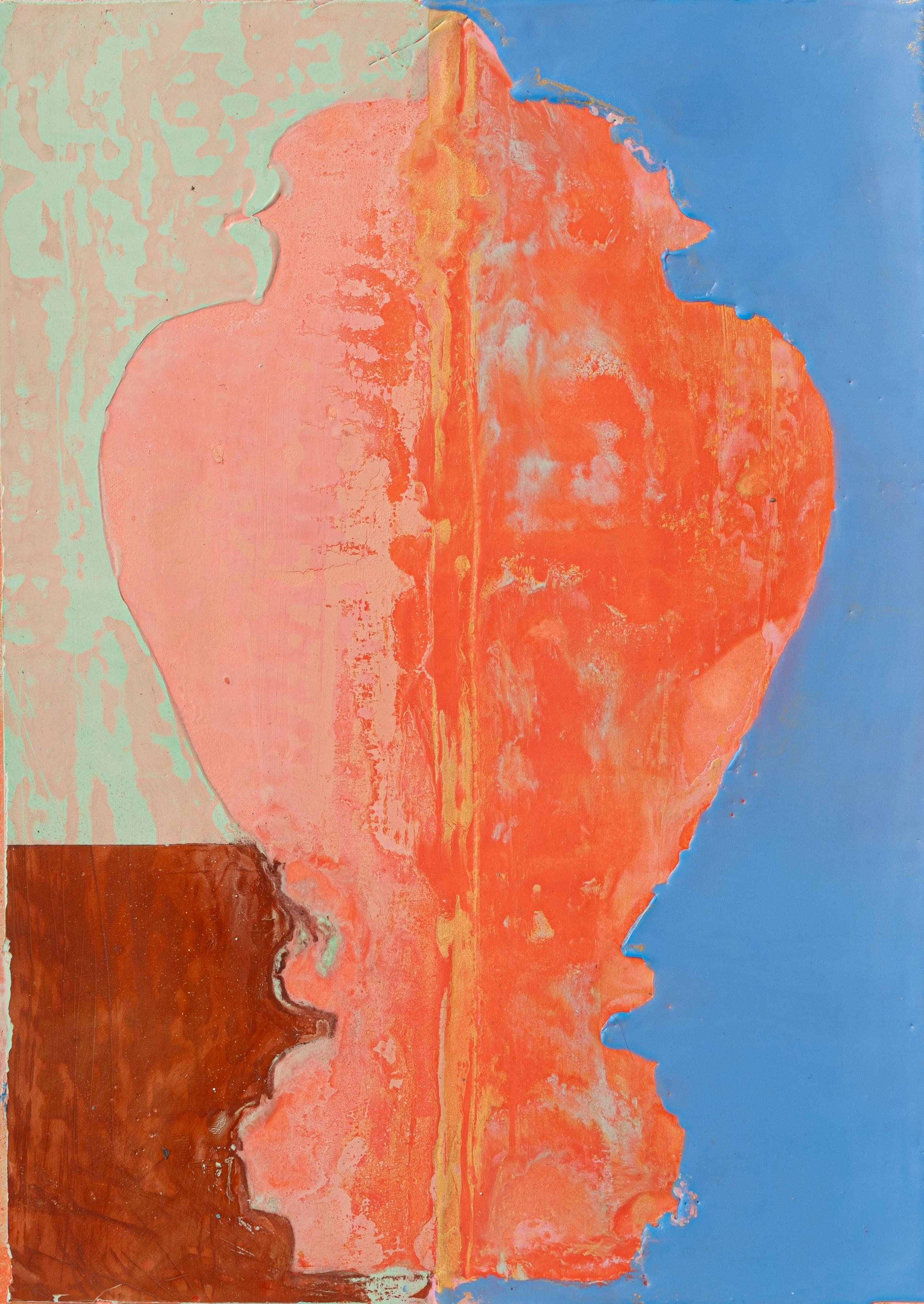 Liz Rundorff Smith Abstract Painting - Reliquary (for Winnie) (abstract, bright colors, encaustic, vessel, layers)