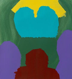 Cura di sé (astratto, motivi, colori scuri, strati, verde, viola, rosso, texture)