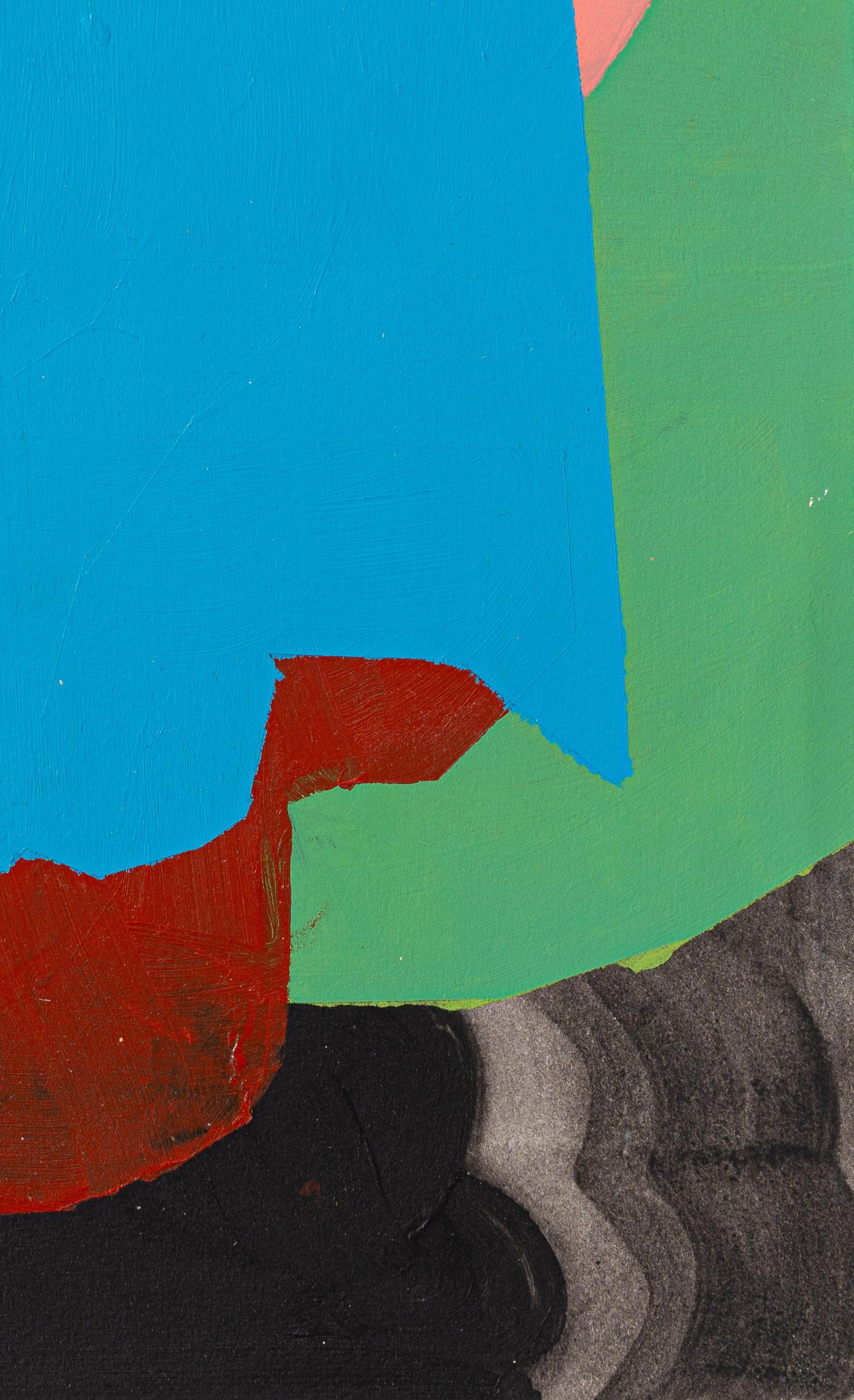 Aiuto al sonno (astratto, colori vivaci, colori scuri, strati) - Abstract Painting Blu di Liz Rundorff Smith