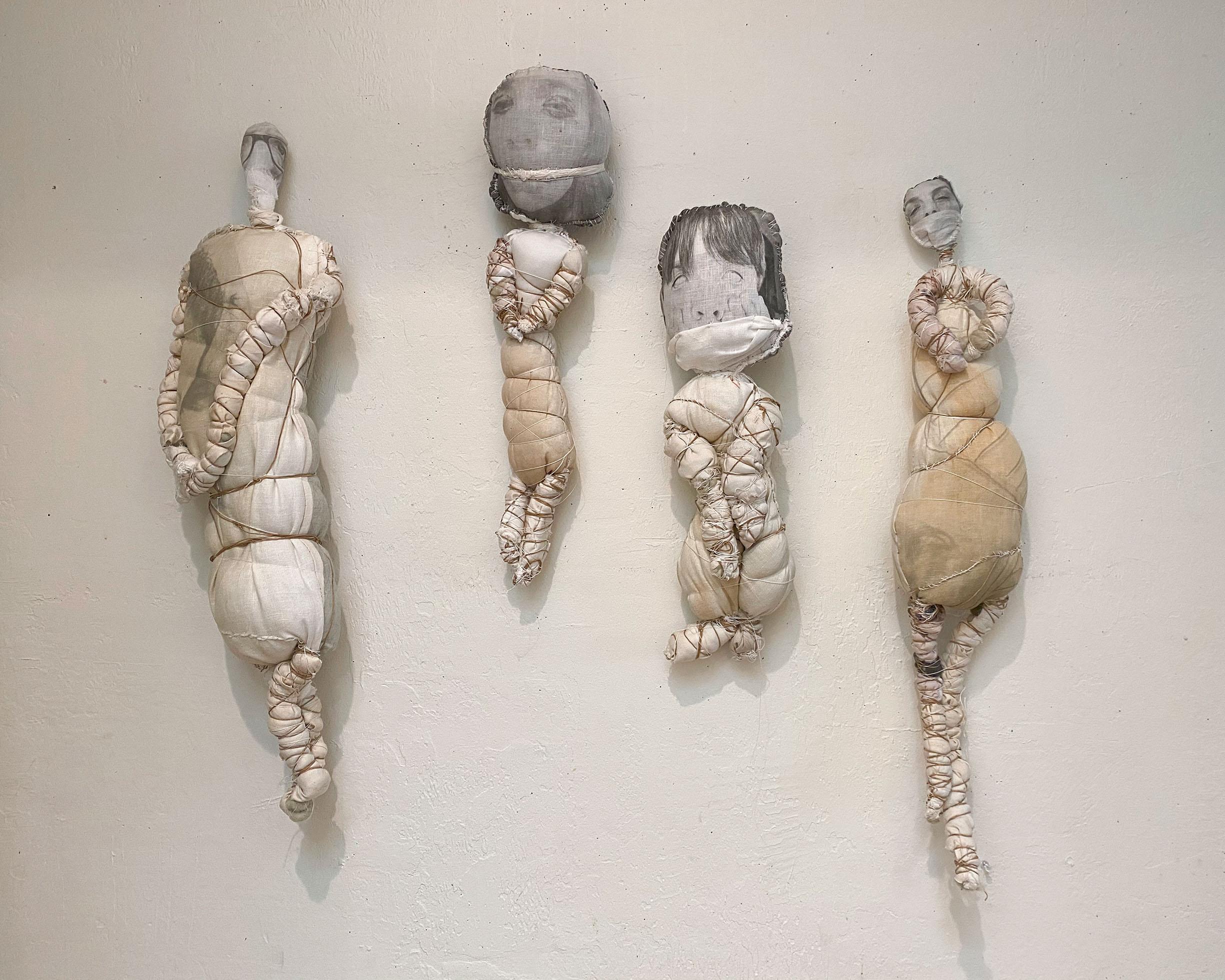 Wrapped Family - Sculpture by Liz Steketee