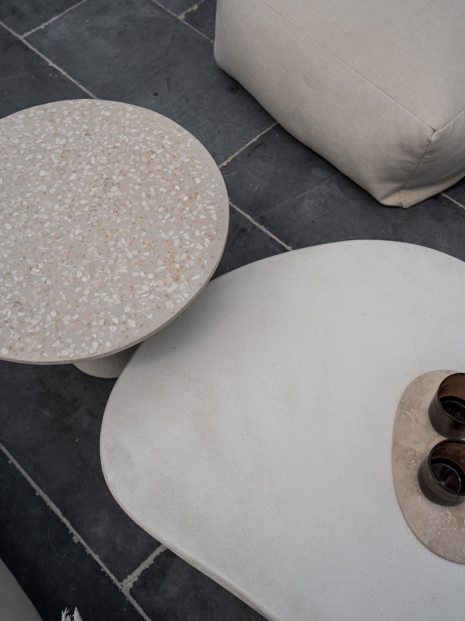 Plaster Liz Tables Boho Style Coffee Table Boulder Form Naturelle size 100 For Sale