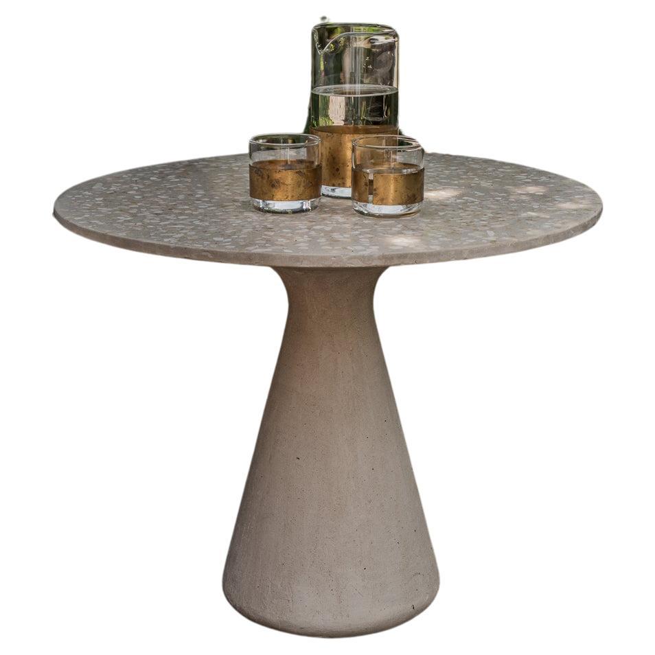 Liz Tables Boho Style Concrete Terrazzo Outdoor Side Table For Sale